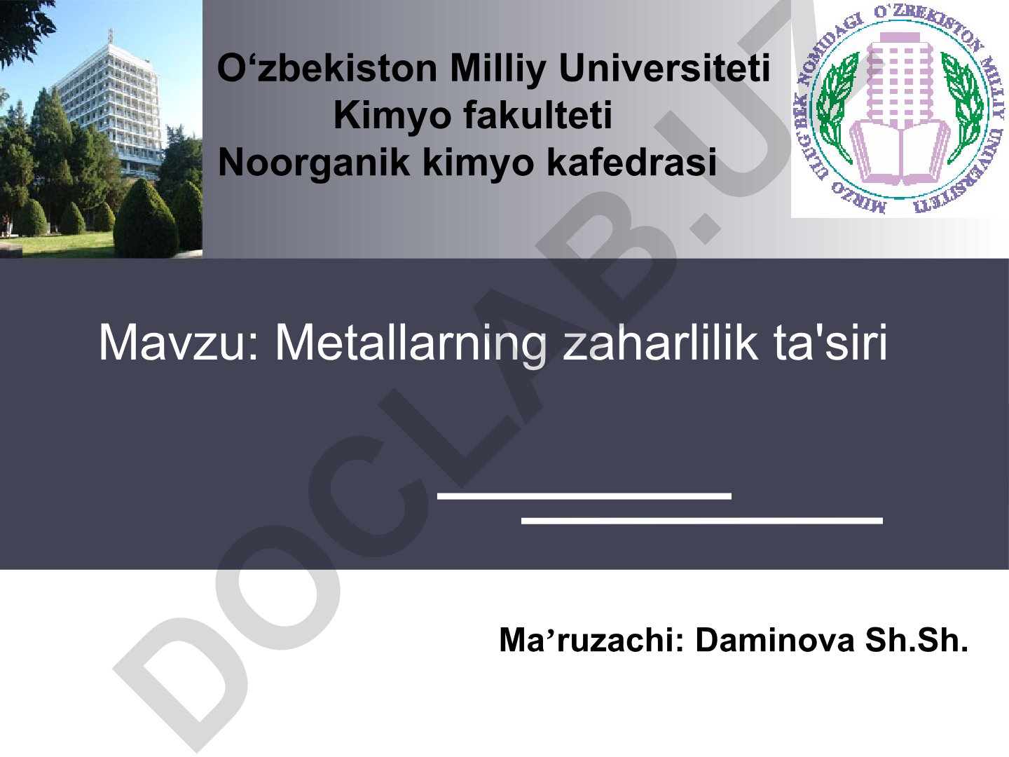 Metallarning zaharlilik ta'siri