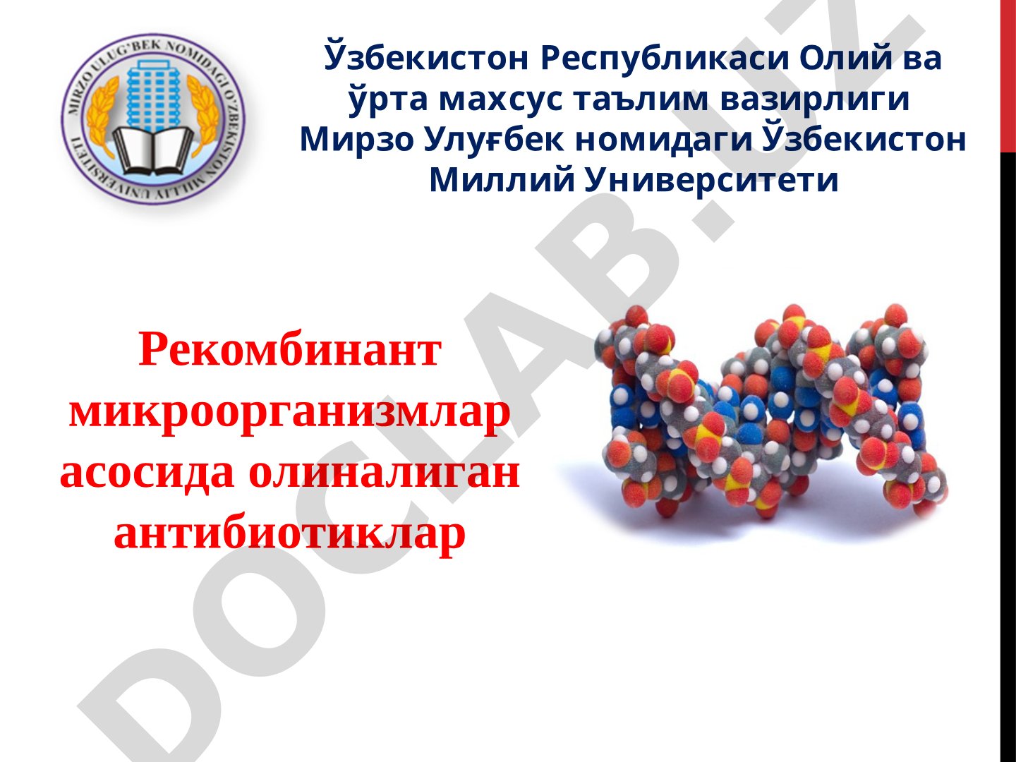 Рекомбинант микроорганизмлар асосида олиналиган антибиотиклар