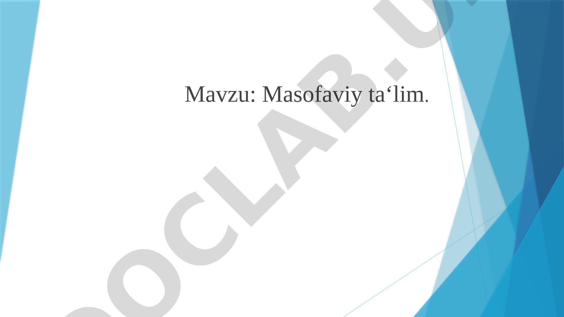 Masofaviy ta'lim