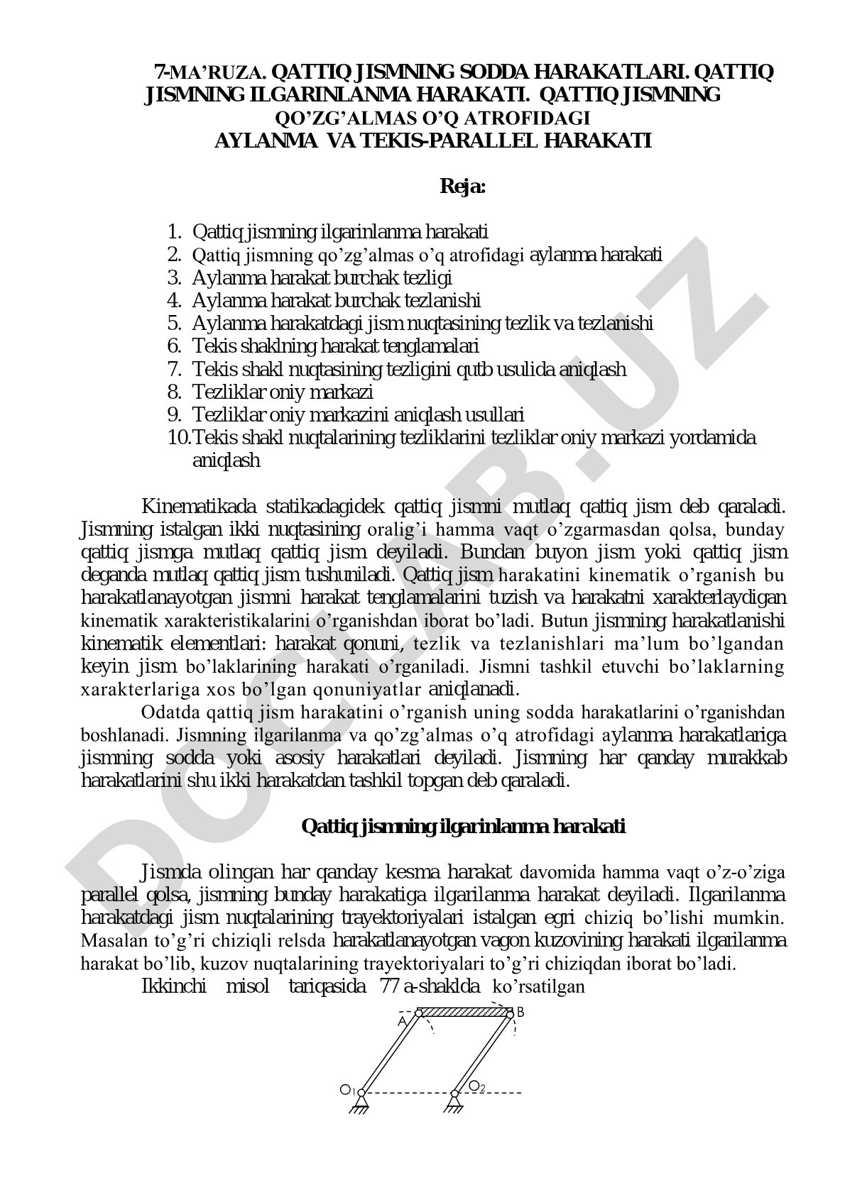 Qattiq jismning sodda harakatlari