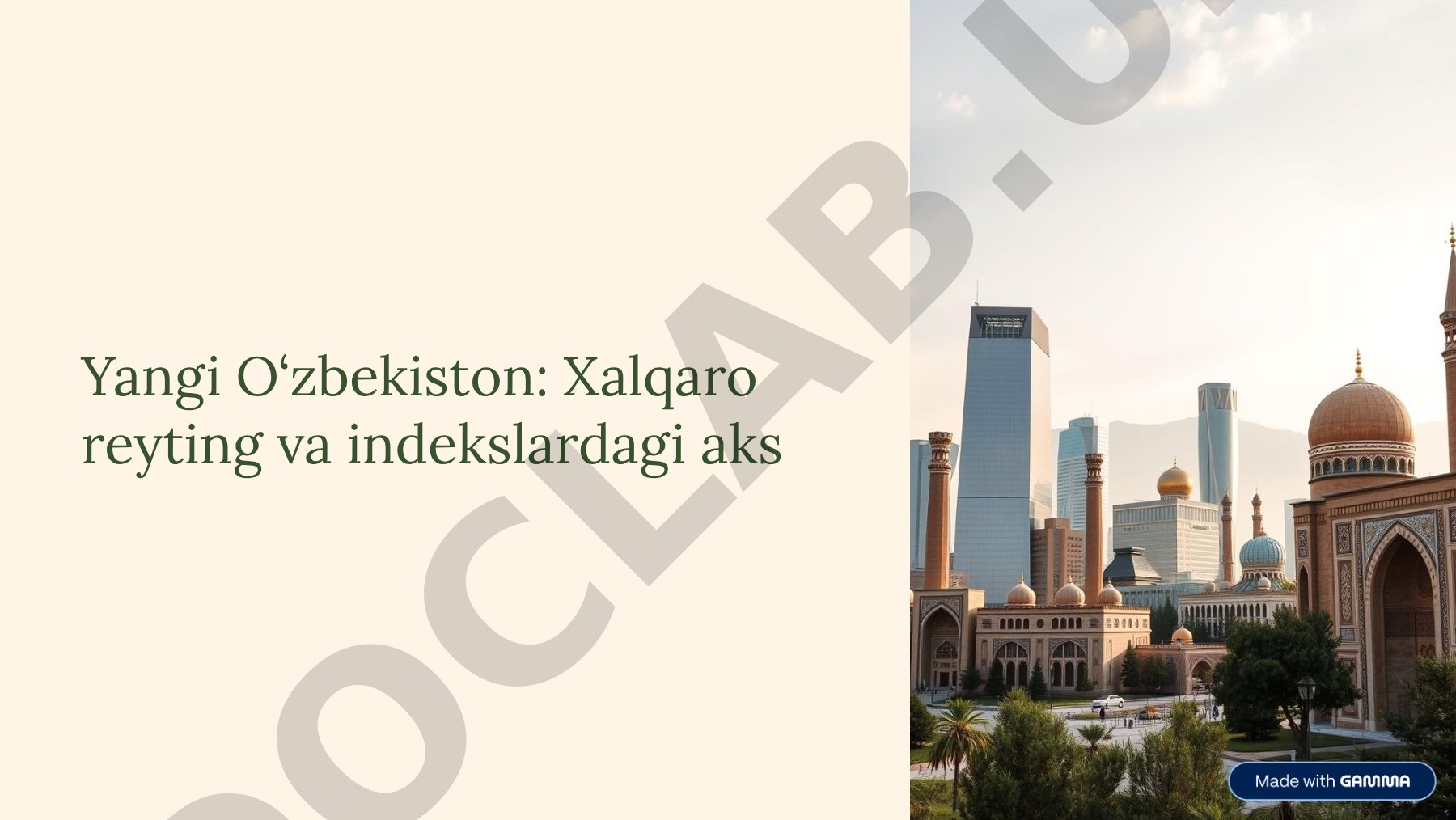 Yangi O'zbekiston: Xalqaro reyting va indekslardagi aks