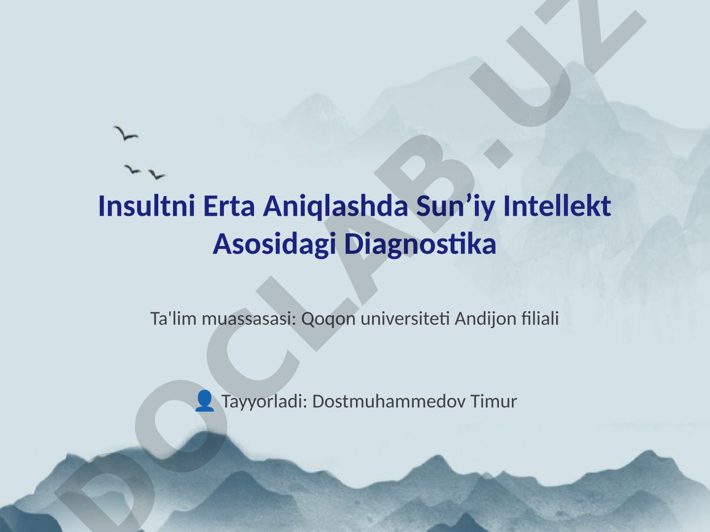 Insultni erta aniqlashda sun'iy intellekt asosidagi diagnostika