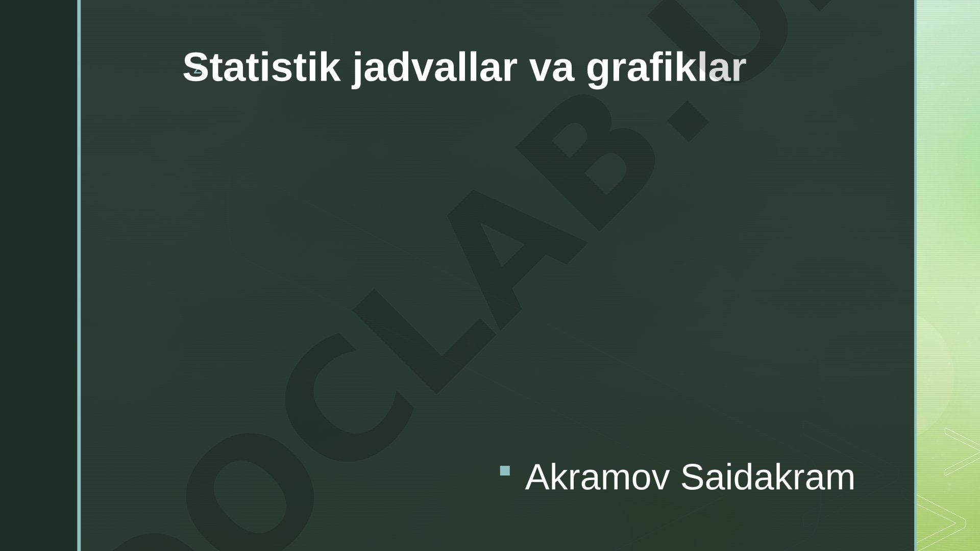 Statistik jadvallar va grafiklar