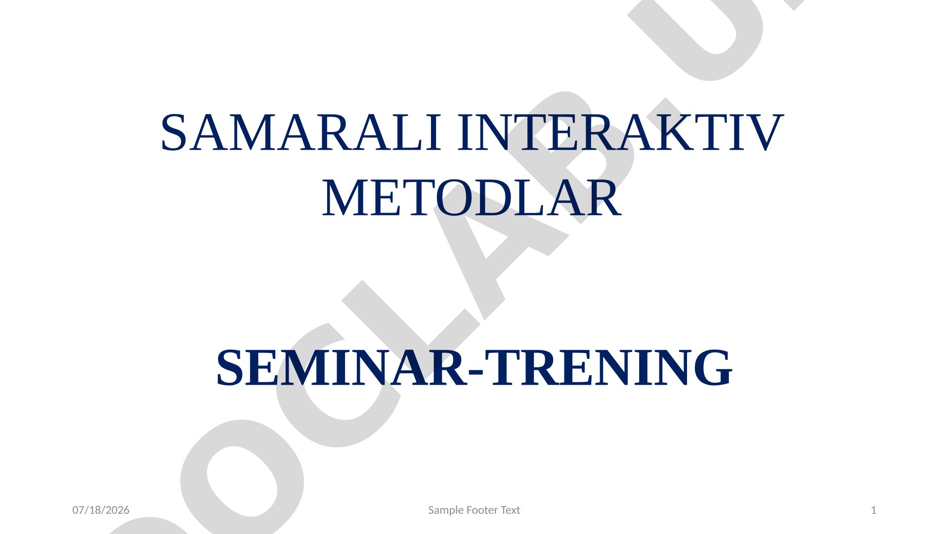 Samarali interaktiv metodlar seminar-trening