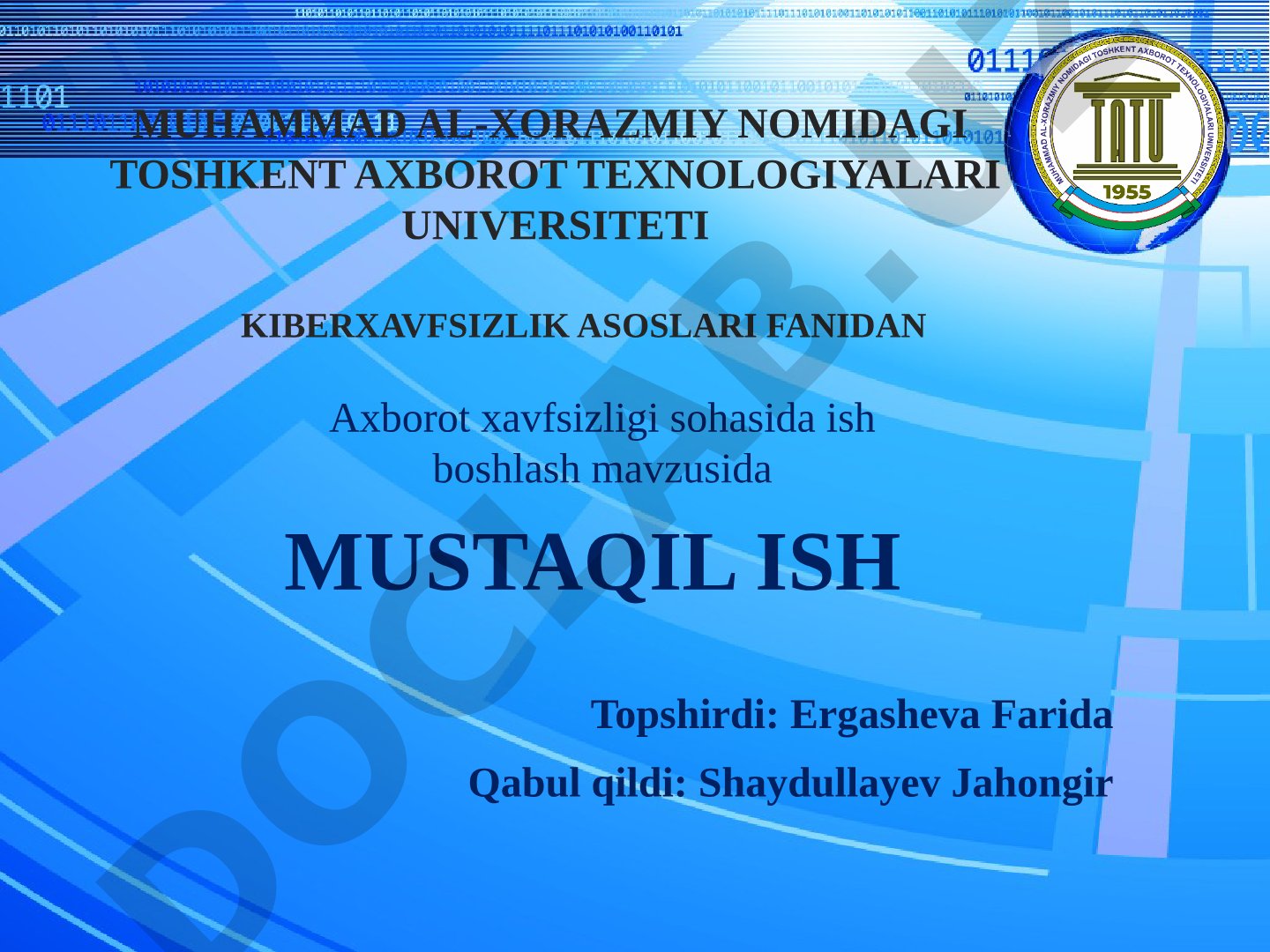 Axborot xavfsizligi sohasida ish boshlash