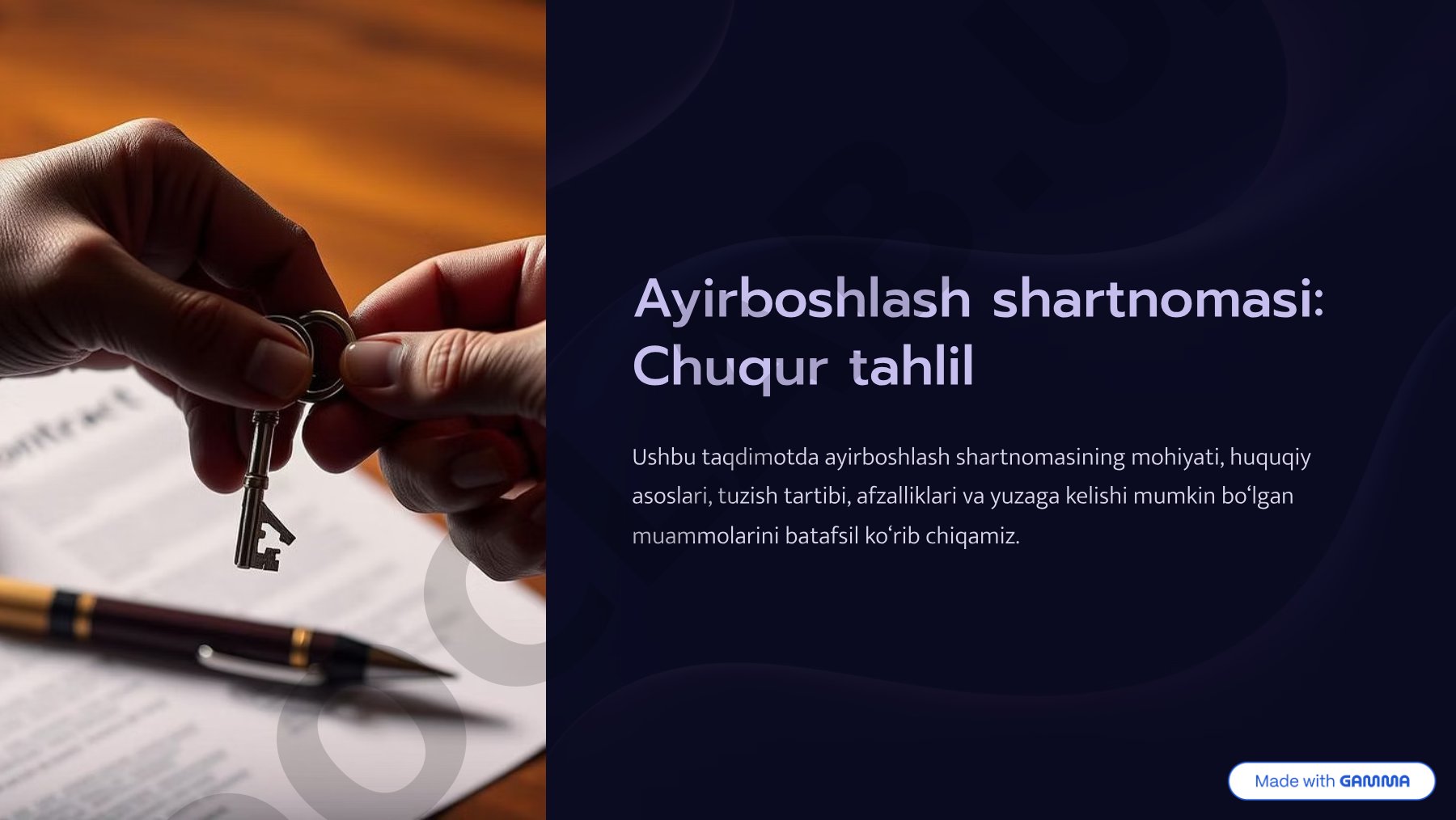 Ayirboshlash shartnomasi: Chuqur tahlil