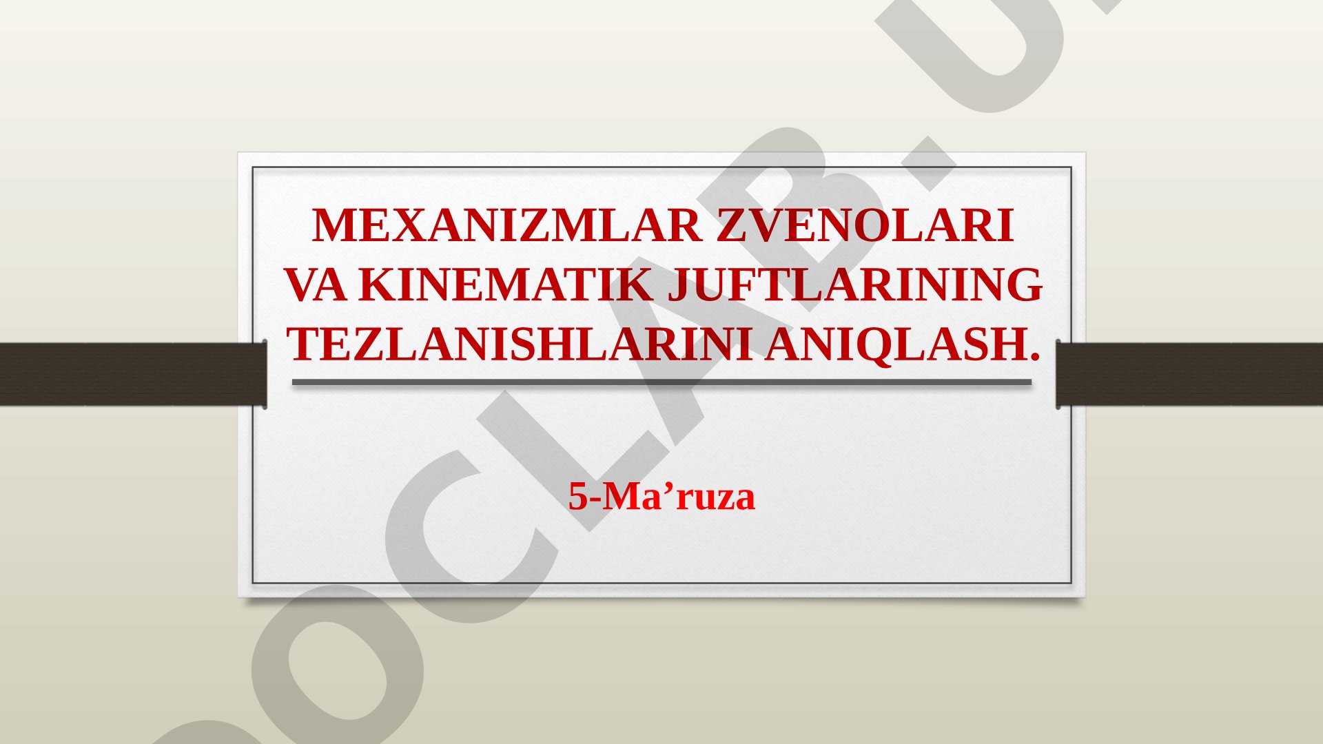 Mexanizmlar zvenolari va kinematik juftlarining tezlanishlarini aniqlash