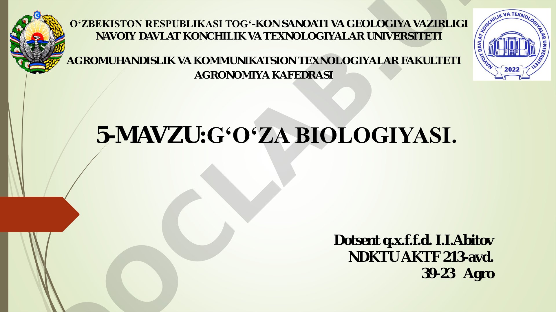 G'o'za biologiyasi