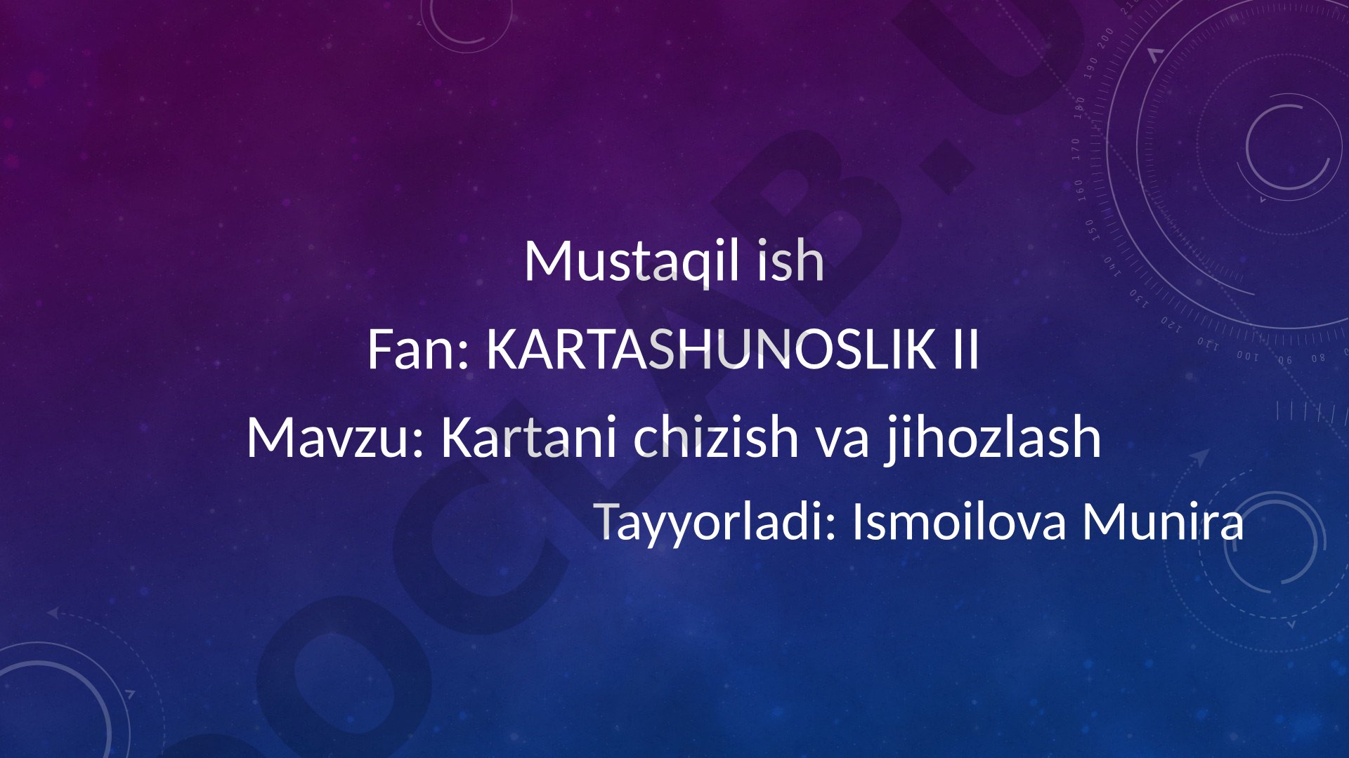 Kartani chizish va jihozlash