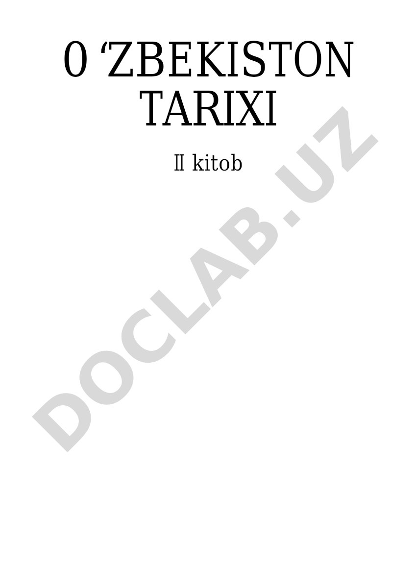 O'zbekiston tarixi II kitob