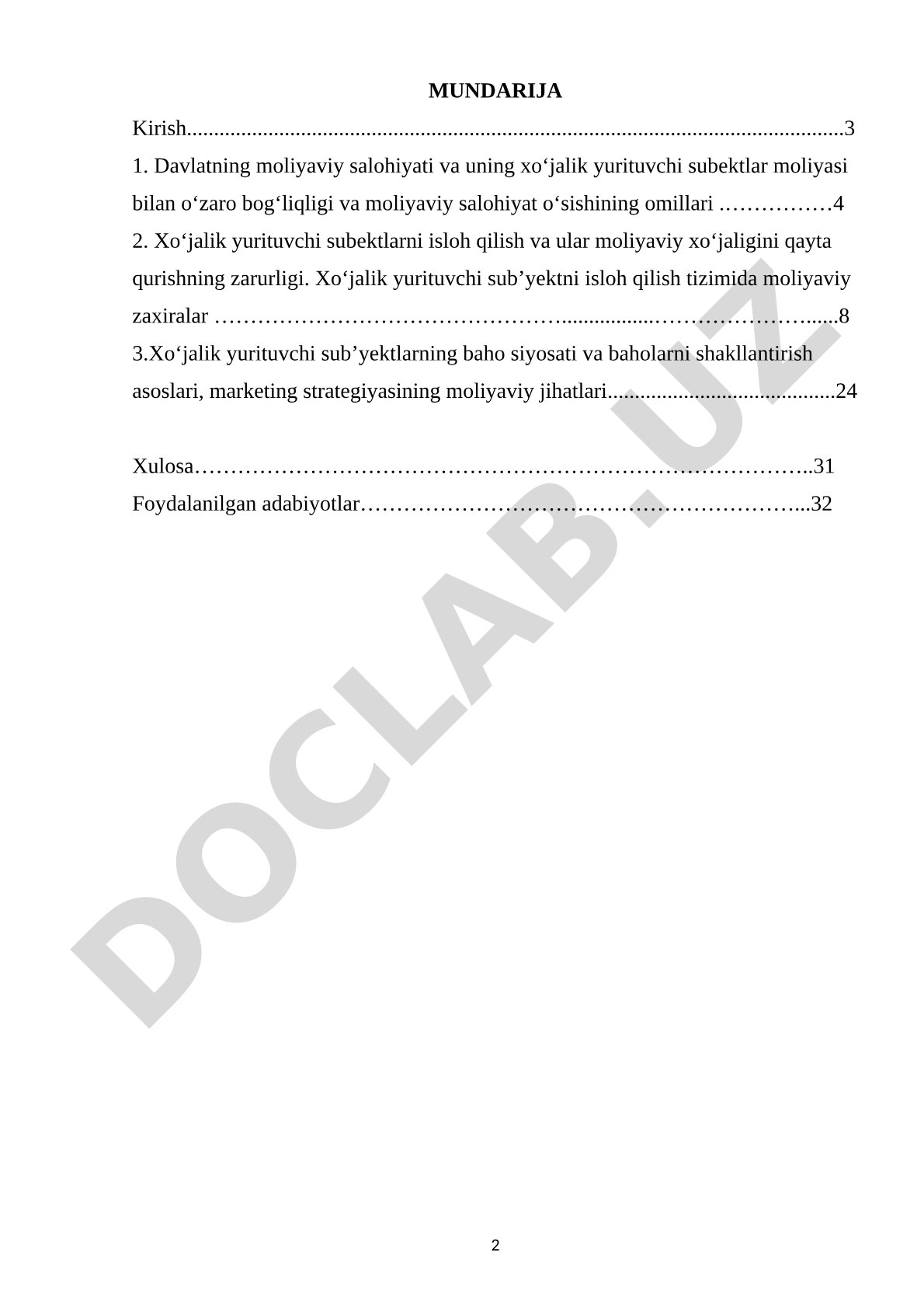 Xo‘jalik yurituvchi subektlarning marketing strategiyasi