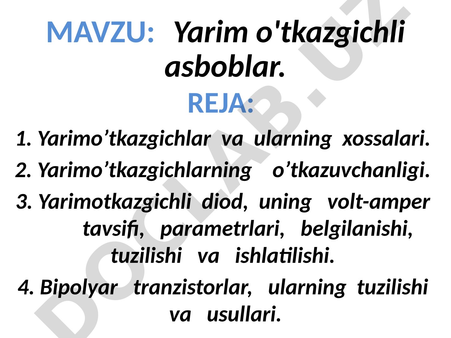 Yarim o'tkazgichli asboblar