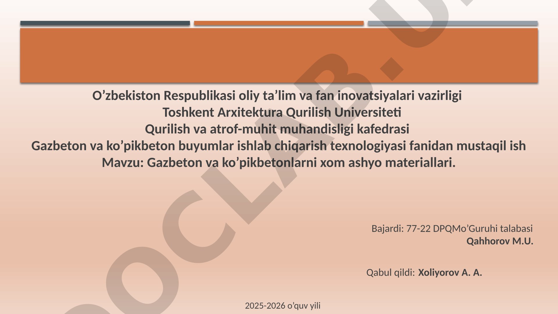 Gazbeton va ko'pikbetonlarni xom ashyo materiallari