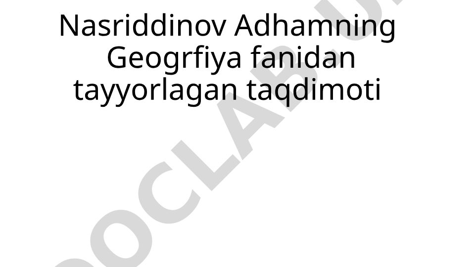 Geologik tuzulishi, relyefi va foydali qazilmalari