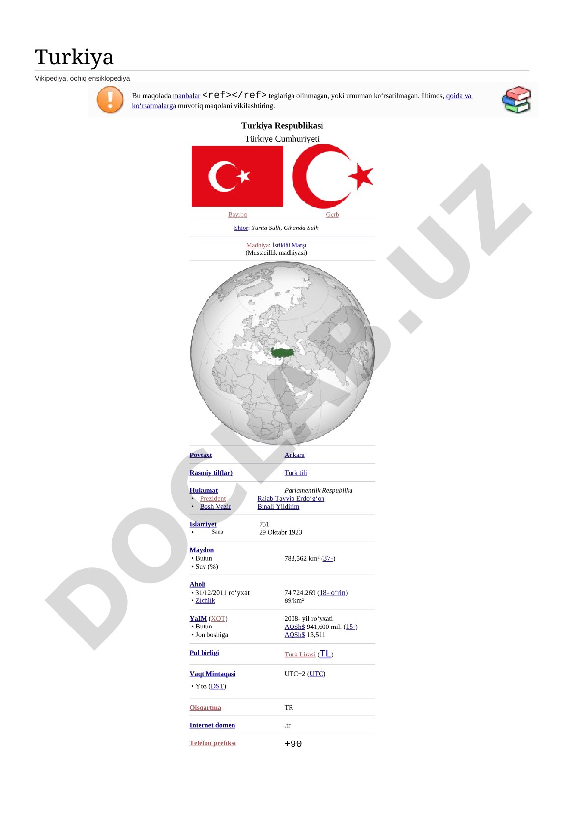 Turkiya Respublikasi
