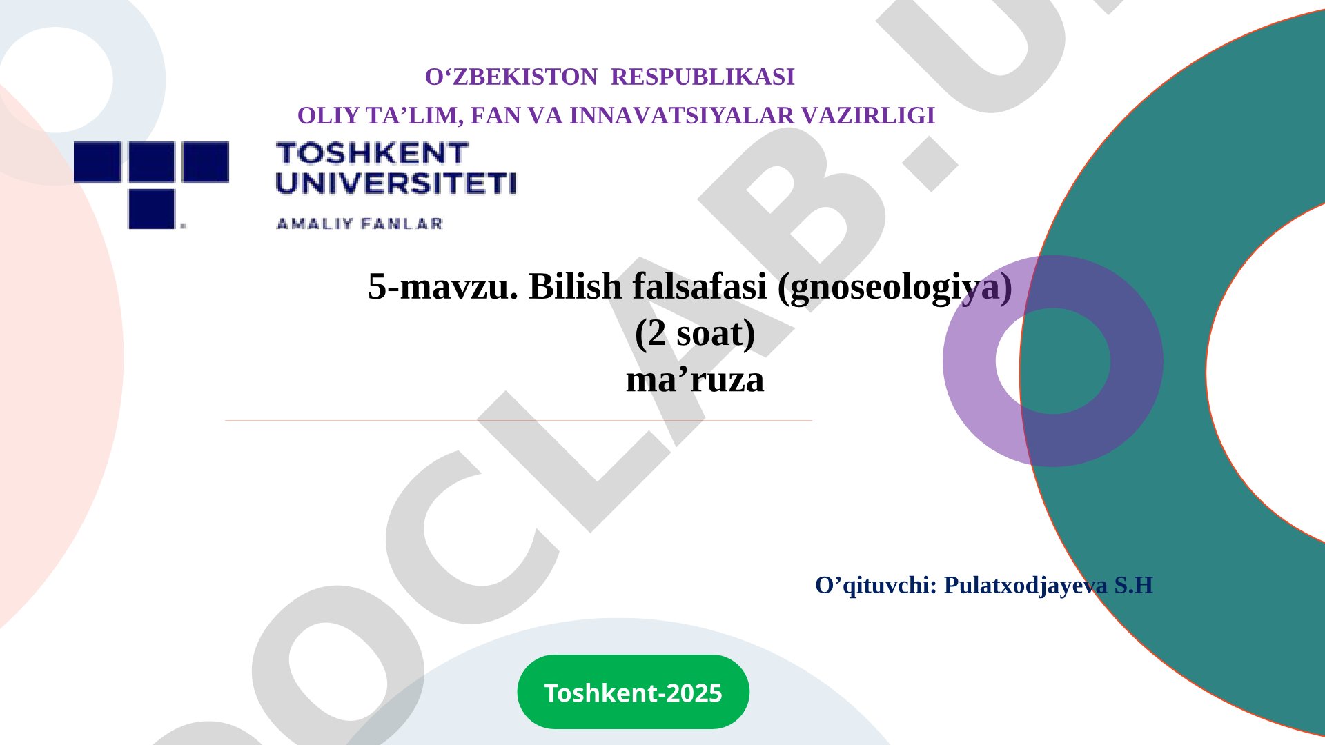 Bilish falsafasi (gnoseologiya)