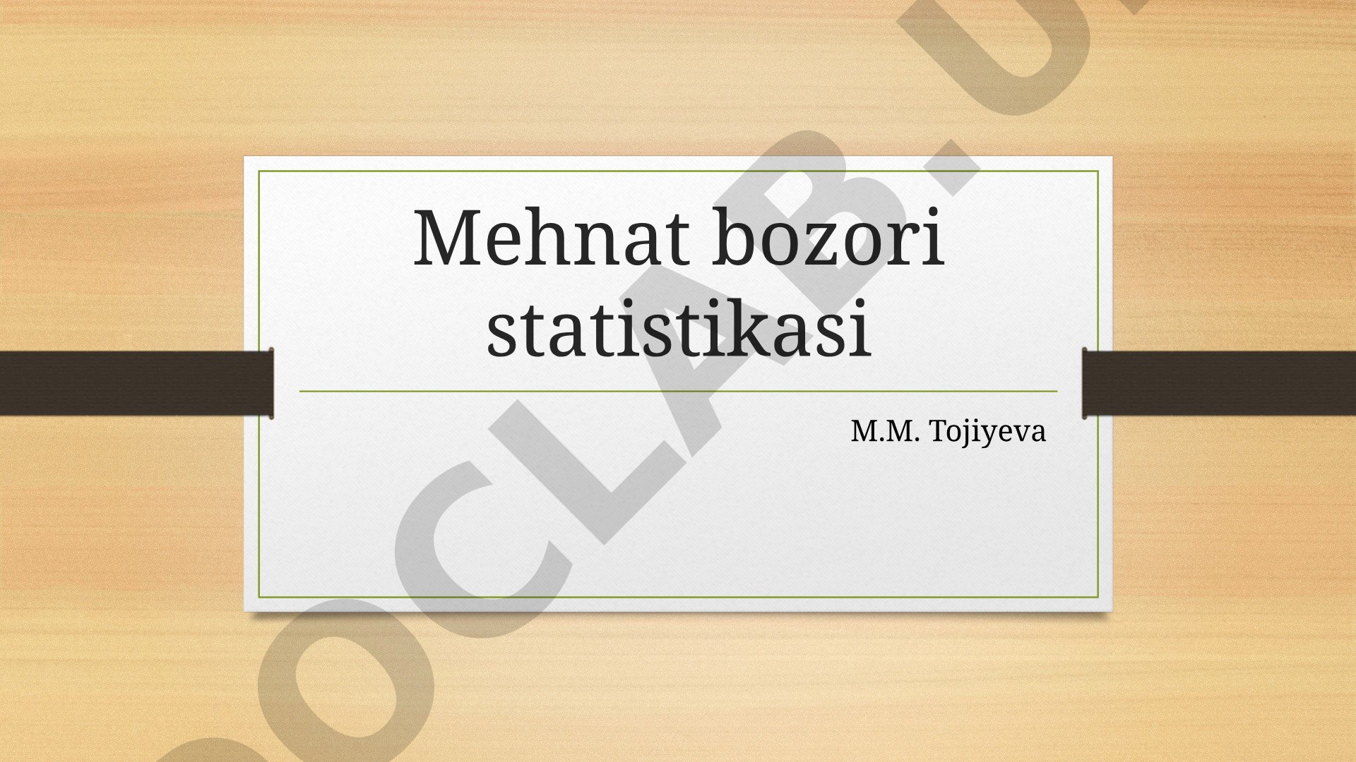 Mehnat bozori statistikasi ko'rsatkichlari, mehnat resurslari va ishsizlik tushunchalari