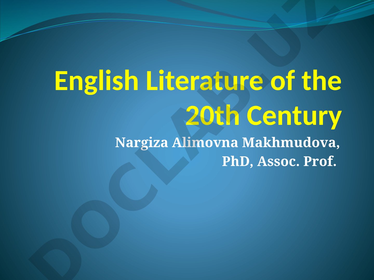 English Literature of the 20th Century