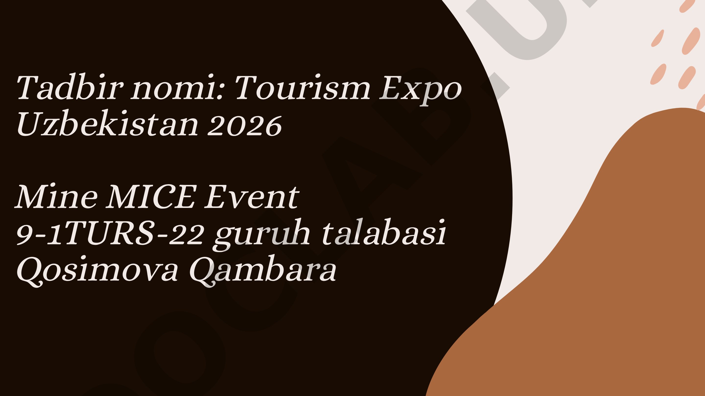 Tourism Expo Uzbekistan 2026 Mine MICE Event