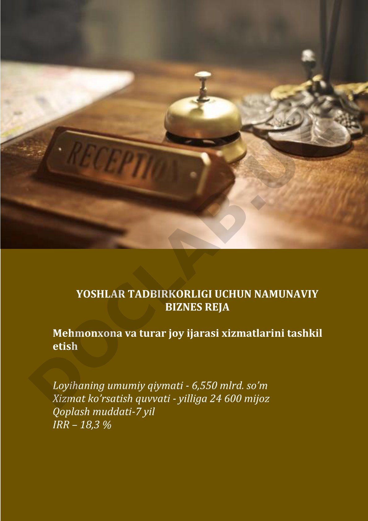 Mehmonxona va turar joy ijarasi xizmatlarini tashkil etish