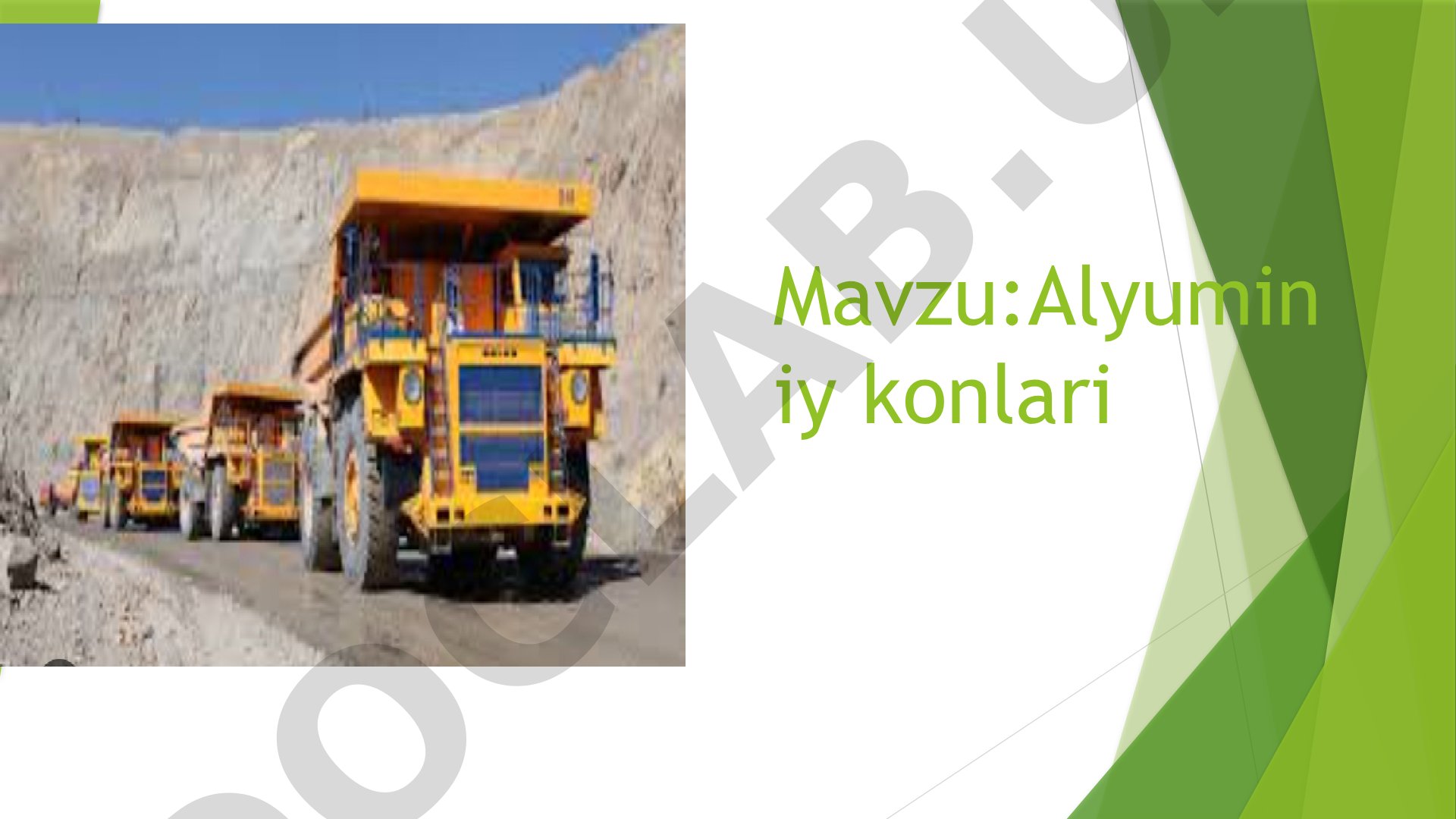 Alyuminiy konlari Alyuminiy rudalari — alyuminiy olinadigan rudalar