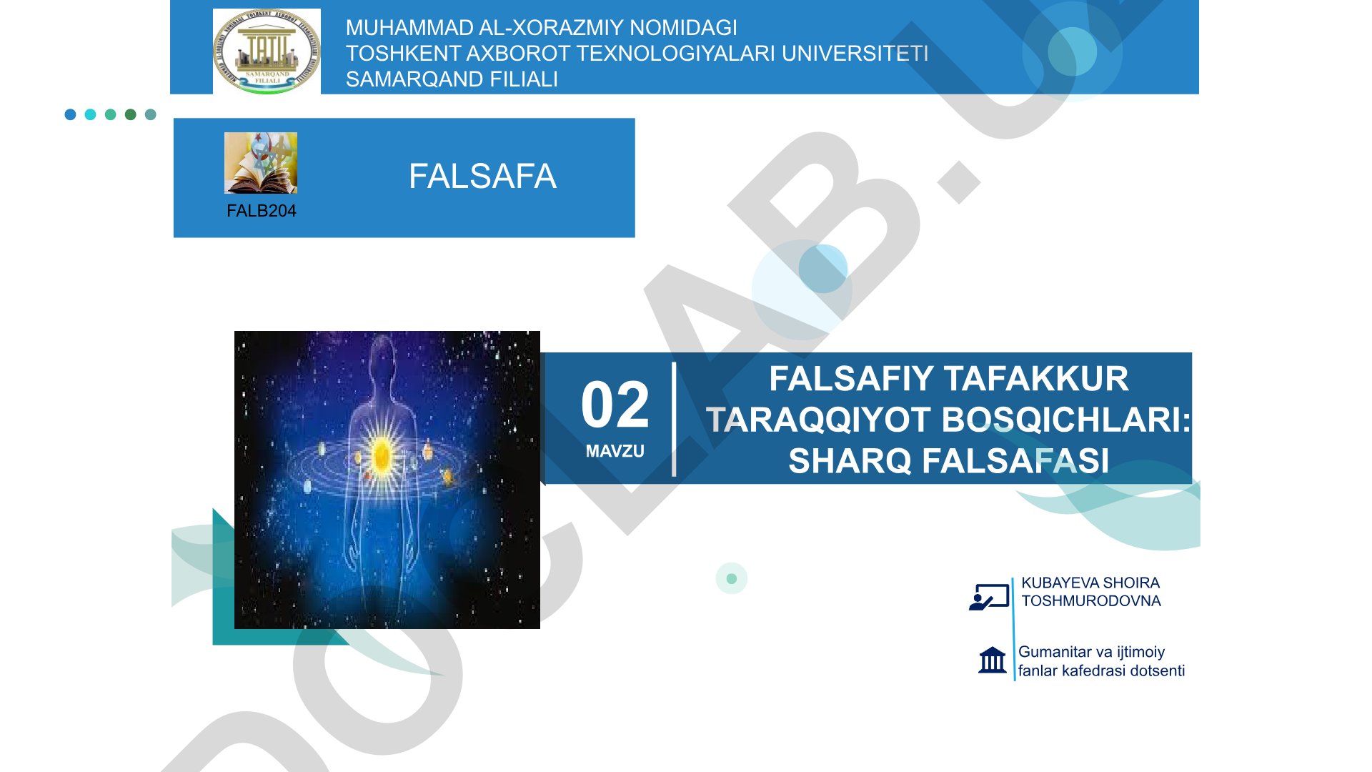 Sharq falsafasi taraqqiyot bosqichlari va xususiyatlari
