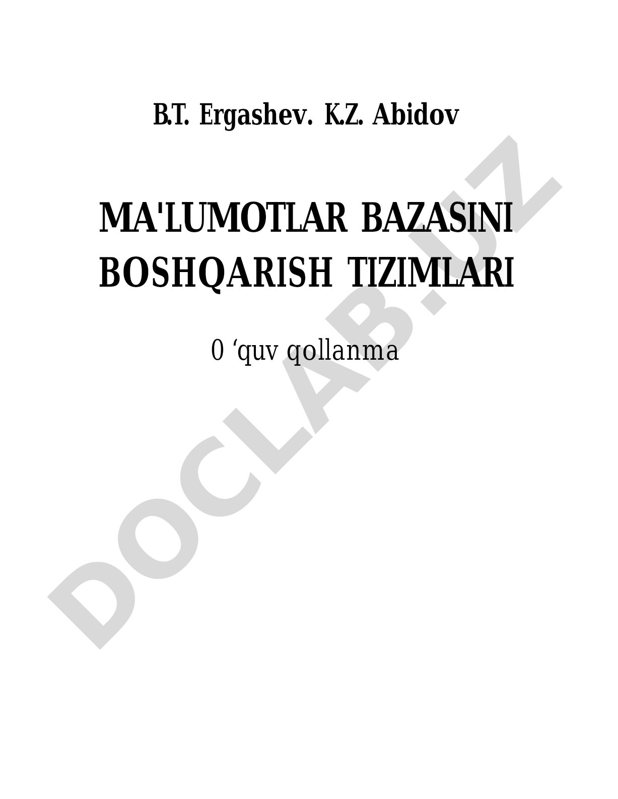 Ma'lumotlar bazasini boshqarish tizimlari