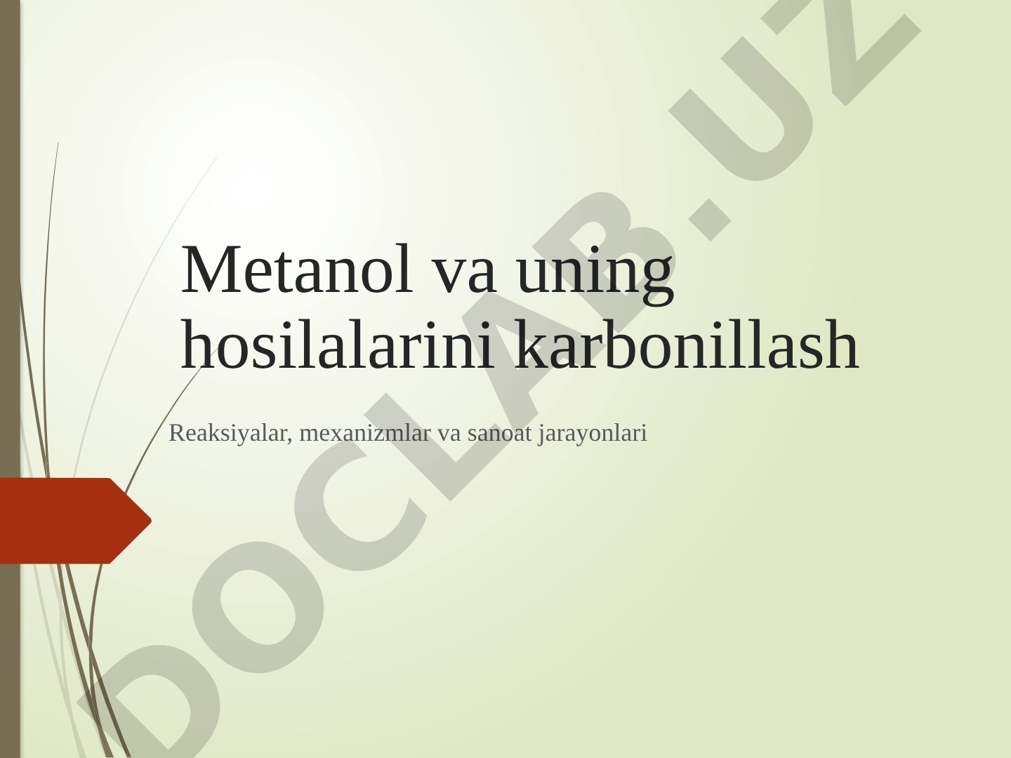 Metanol va uning hosilalarini karbonillash Reaksiyalar, mexanizmlar va sanoat jarayonlari