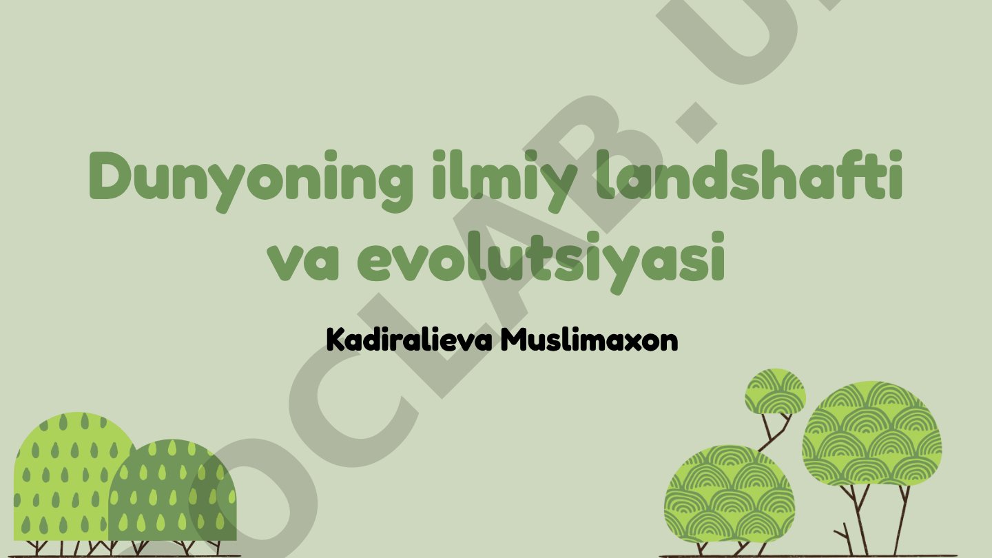 Dunyoning ilmiy landshafti va evolutsiyasi
