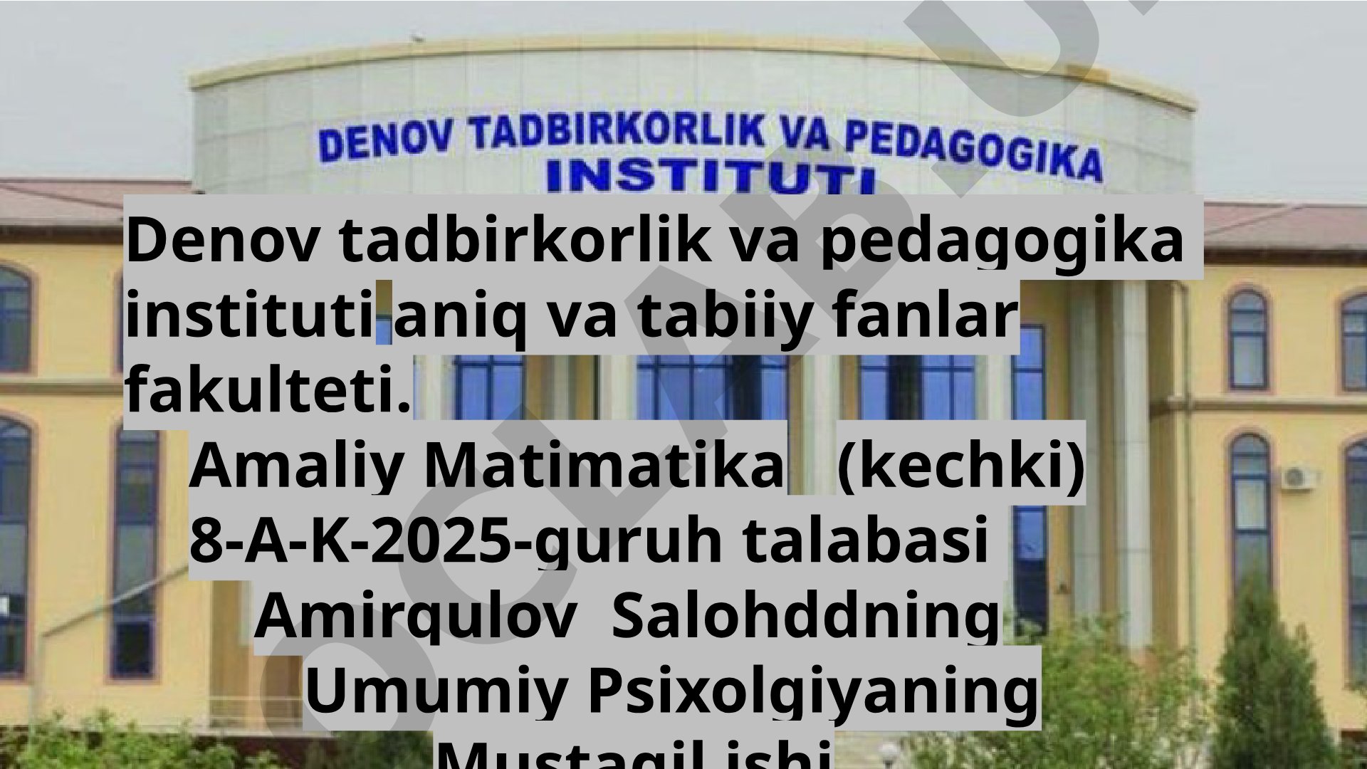 Ilk bolalik davrining psixologik xususiyatlari