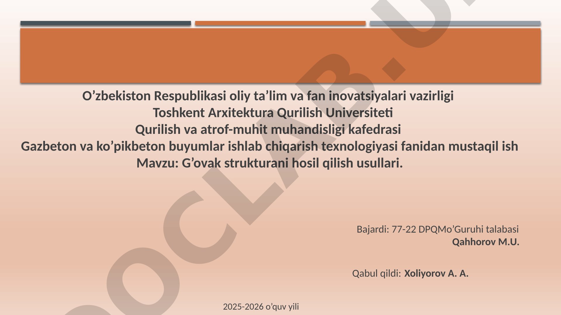 G'ovak strukturani hosil qilish usullari