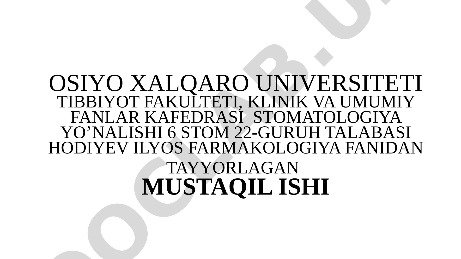 O'rab oluvchi vositalar. Stomatologiyada qo'llanishi