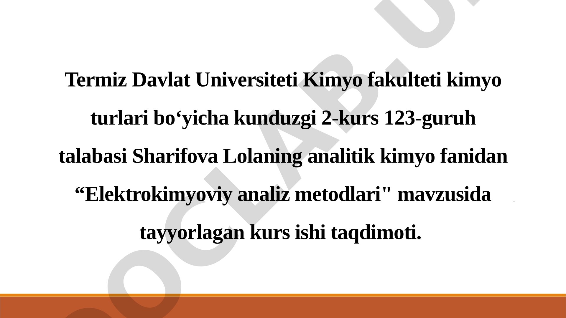 Elektrokimyoviy analiz metodlari