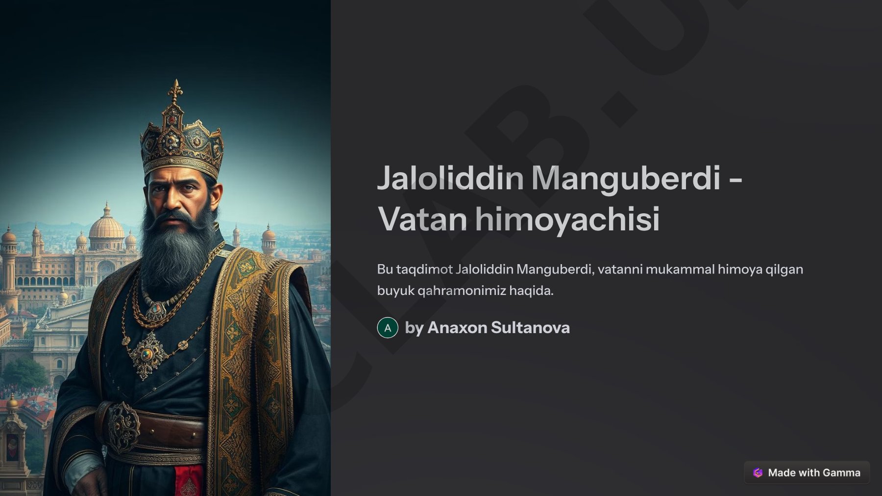 Jaloliddin Manguberdi - Vatan himoyachisi