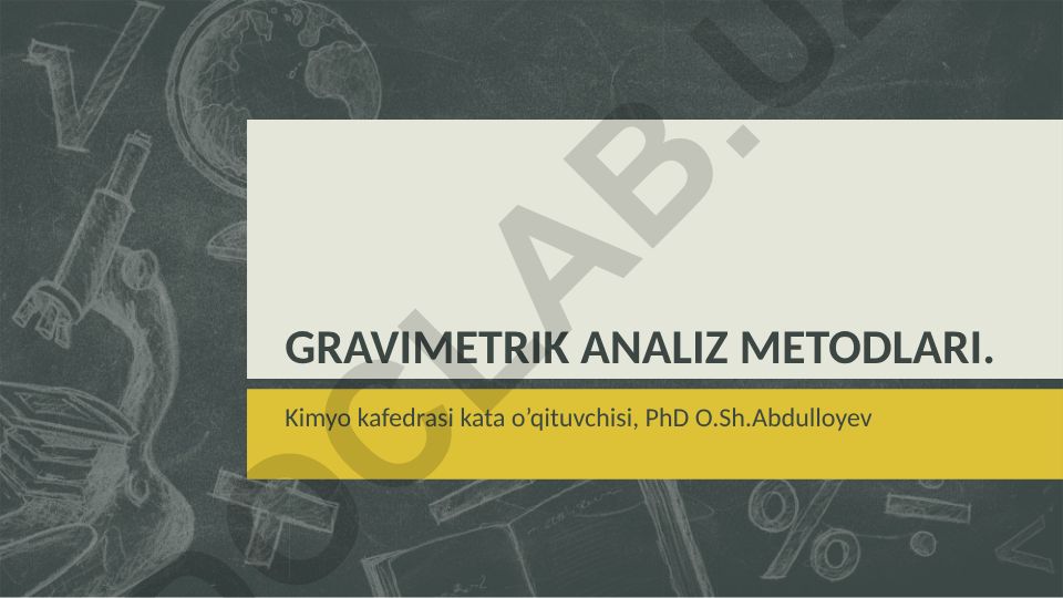 Gravimetrik analiz metodlari