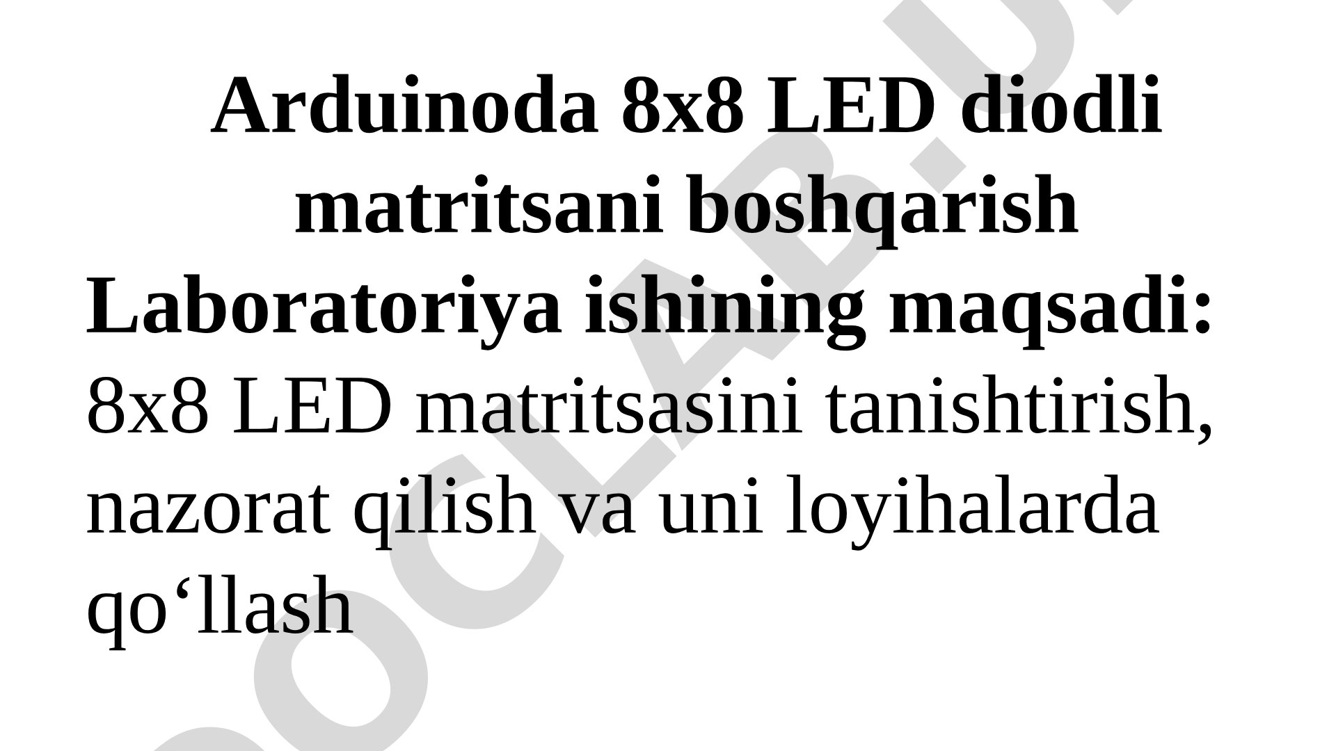 Arduinoda 8x8 LED diodli matritsani boshqarish