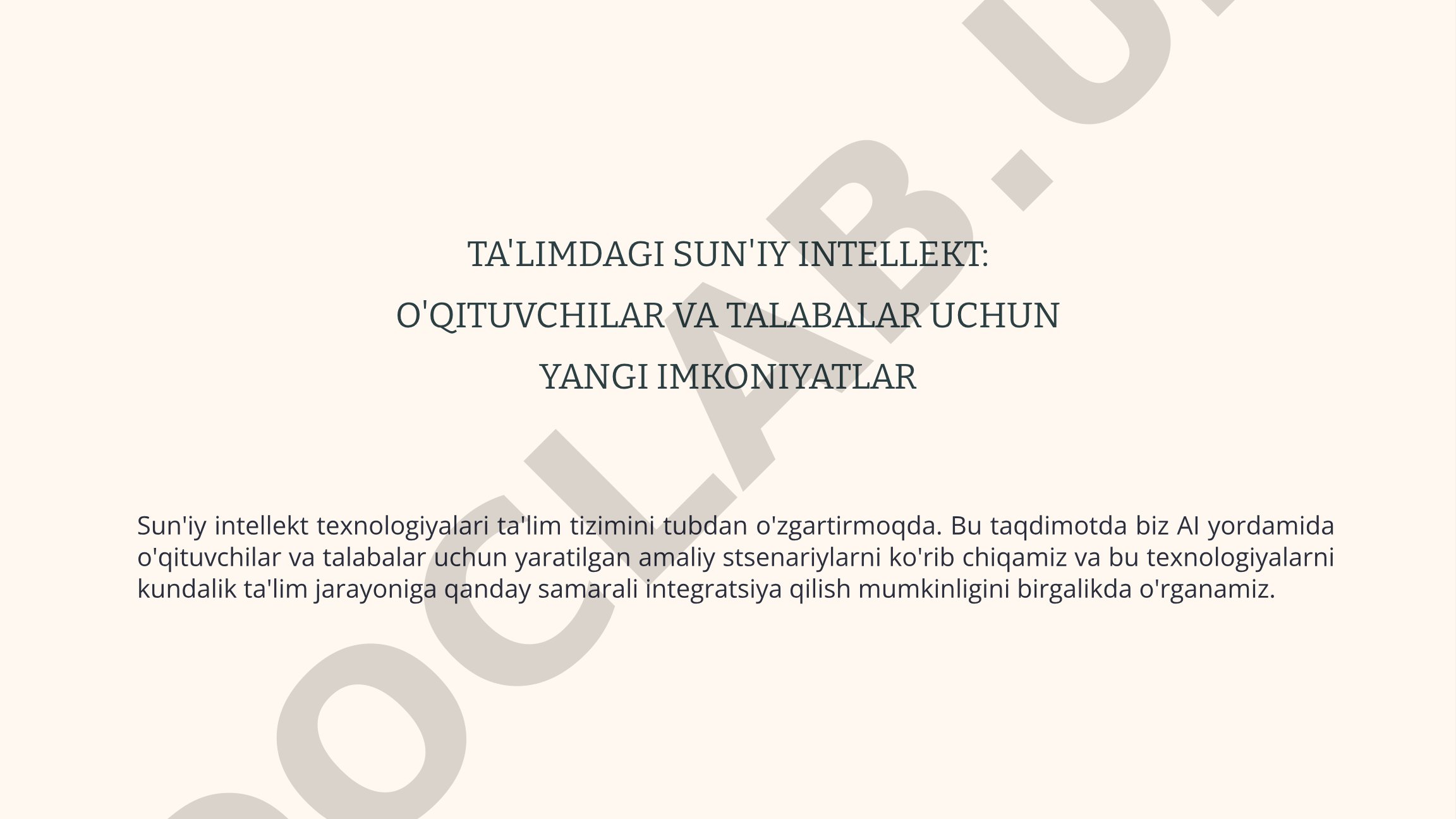 Ta'limdagi sun'iy intellekt: o'qituvchilar va talabalar uchun yangi imkoniyatlar
