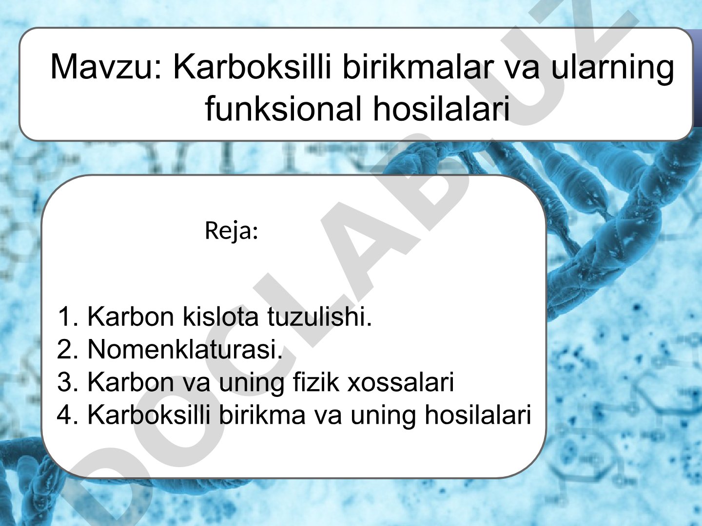 Karboksilli birikmalar va ularning funksional hosilalari