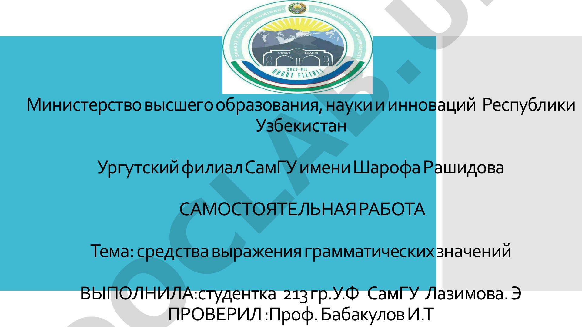 Средства выражения грамматических значений