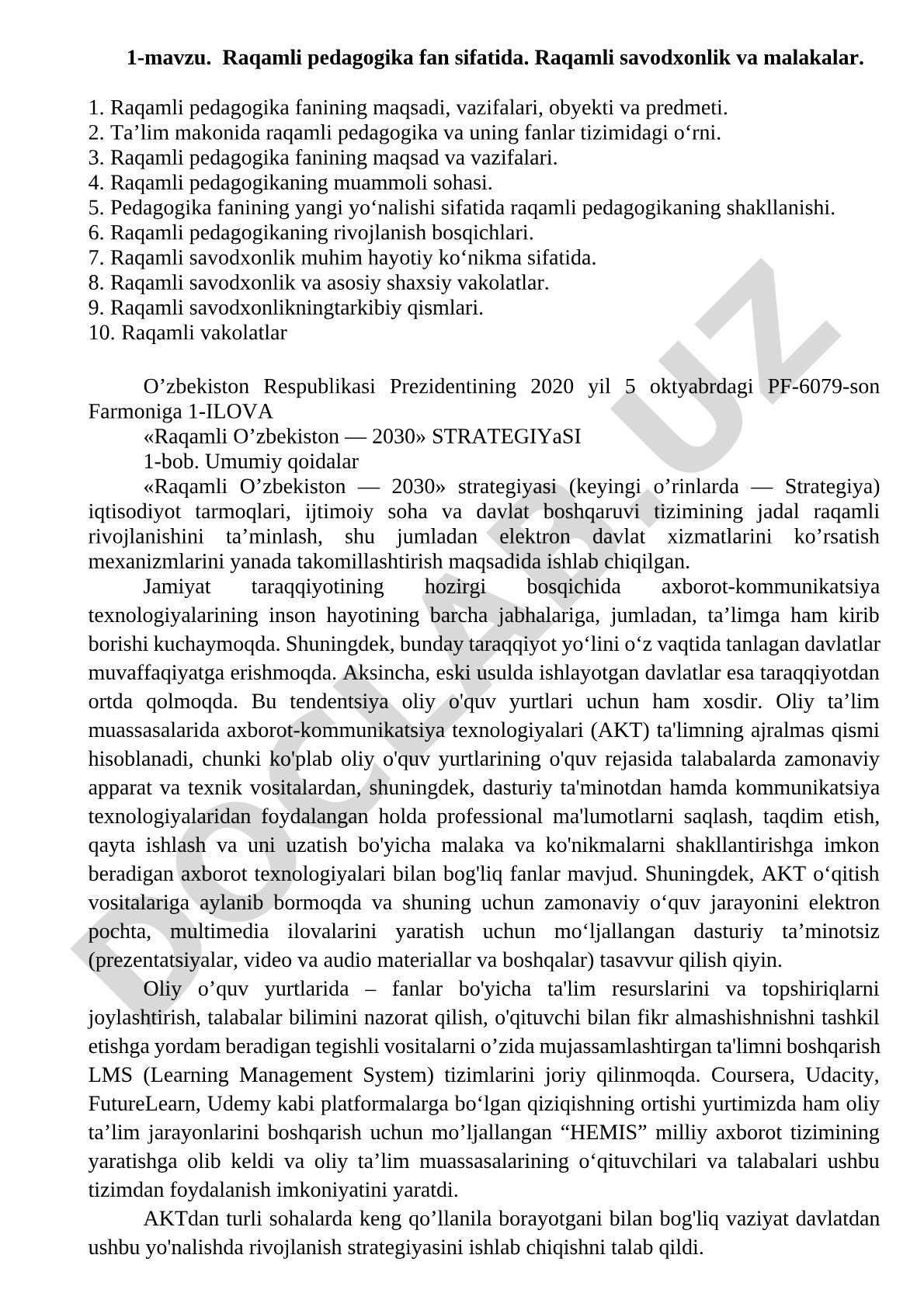 Raqamli pedagogika fan sifatida