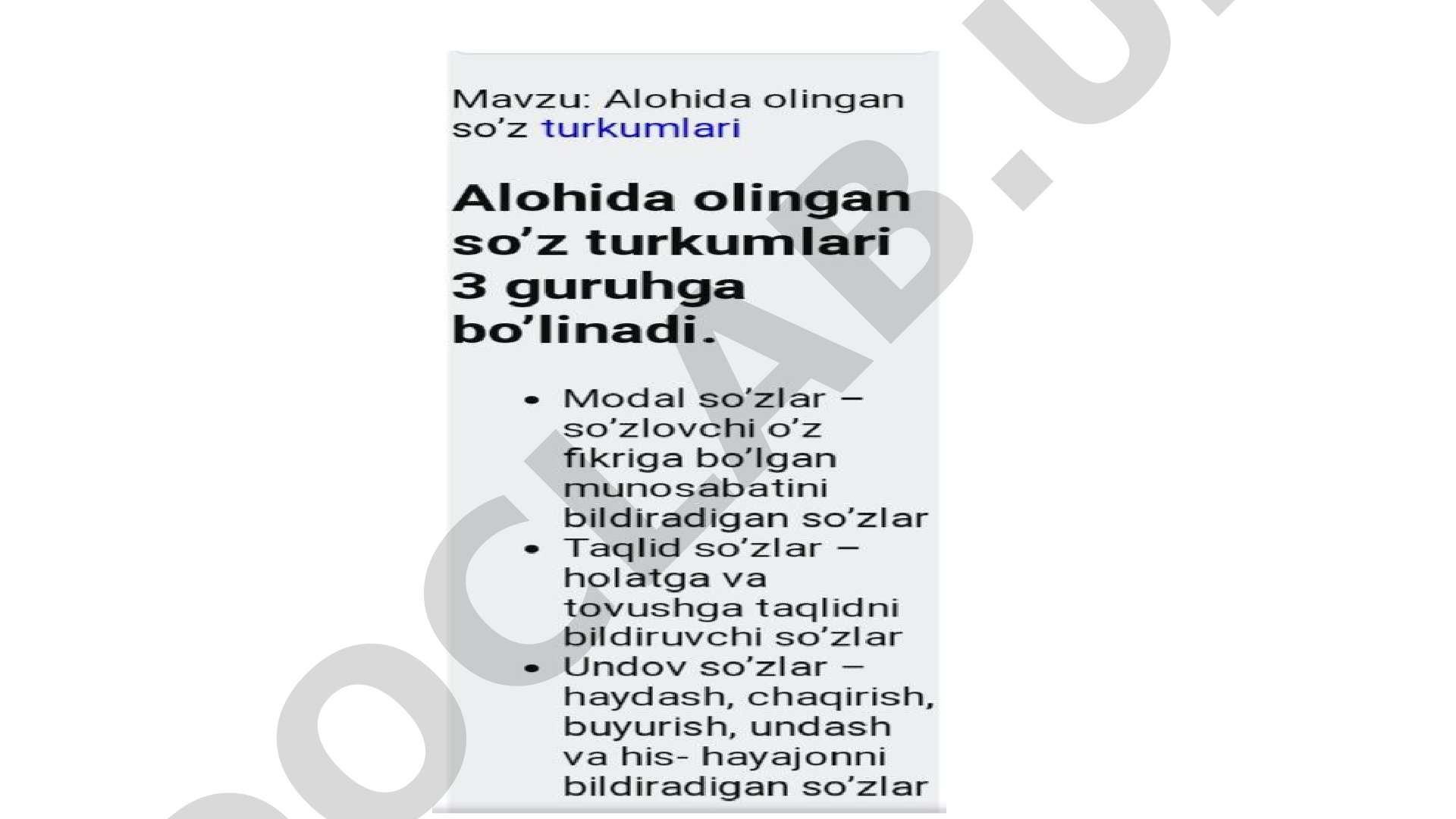 11 ta tasvirli slaydlardan iborat ko'rgazmali material