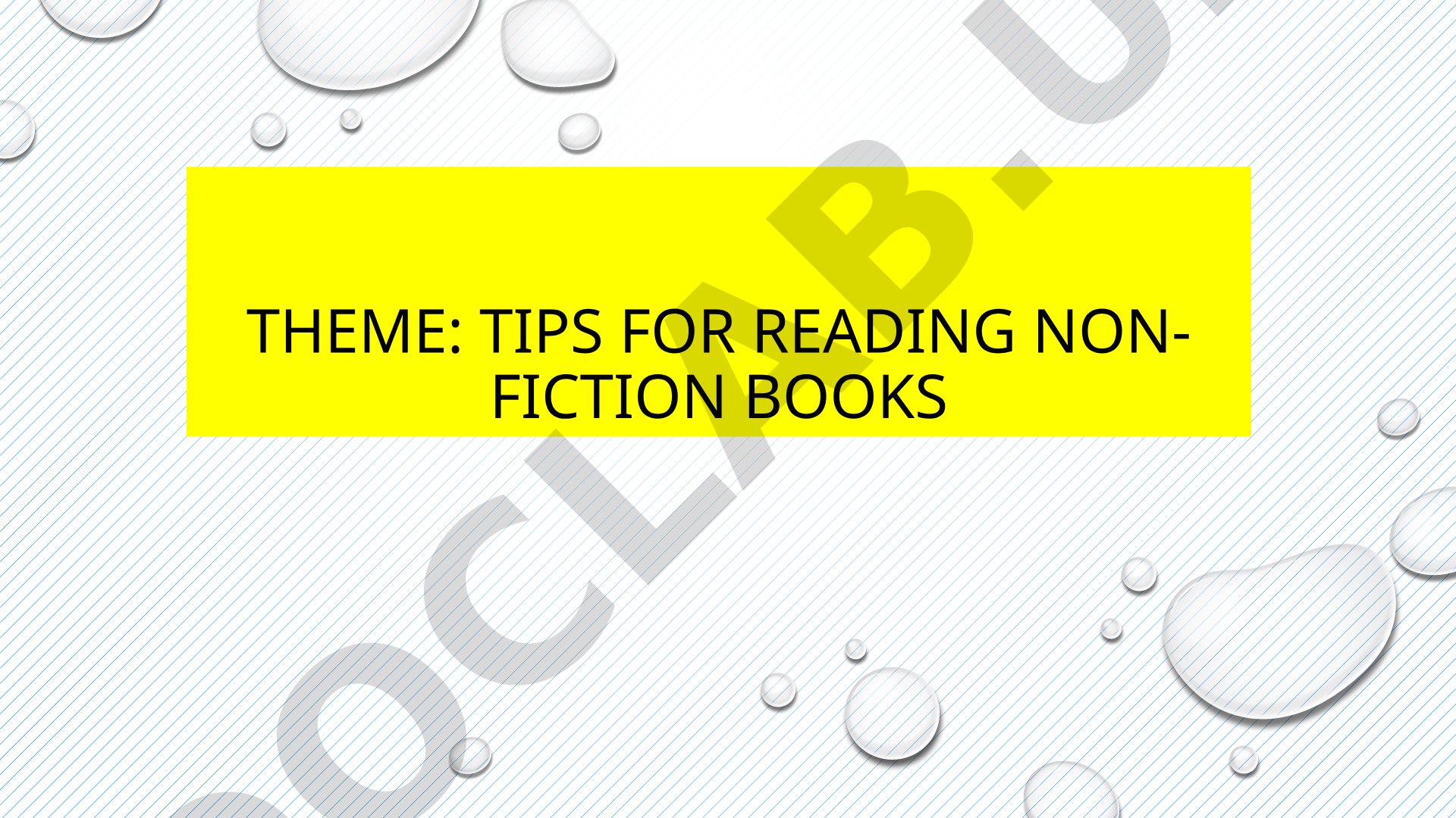 Tips for reading non-fiction books