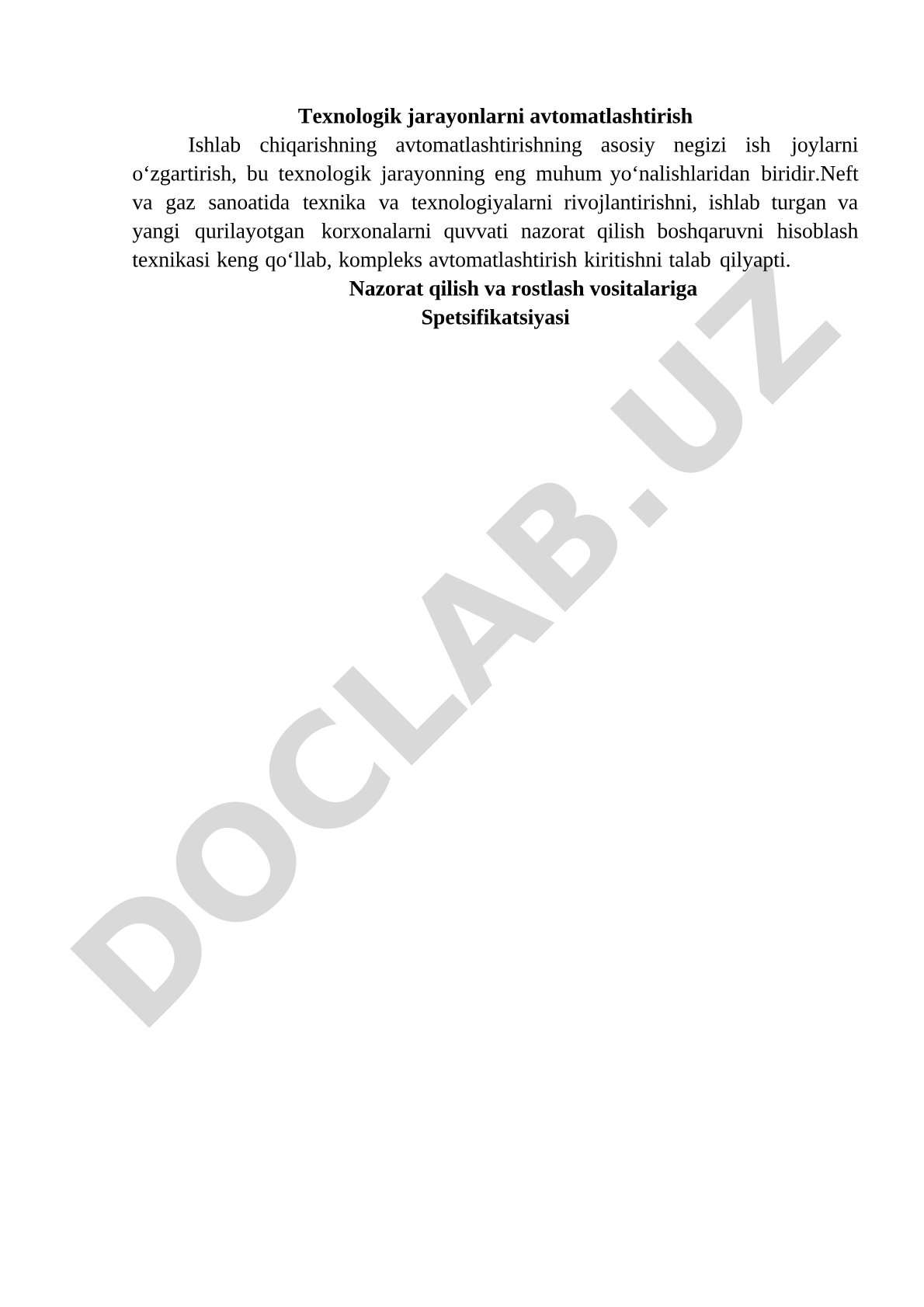 Neft-gaz sanoatida texnologik jarayonlarni avtomatlashtirish va nazorat qilish vositalari