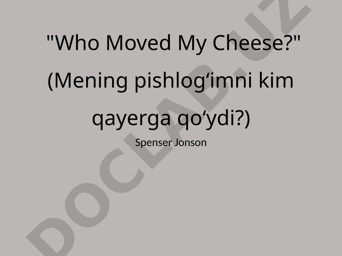 Mening pishlog‘imni kim qayerga qo‘ydi?