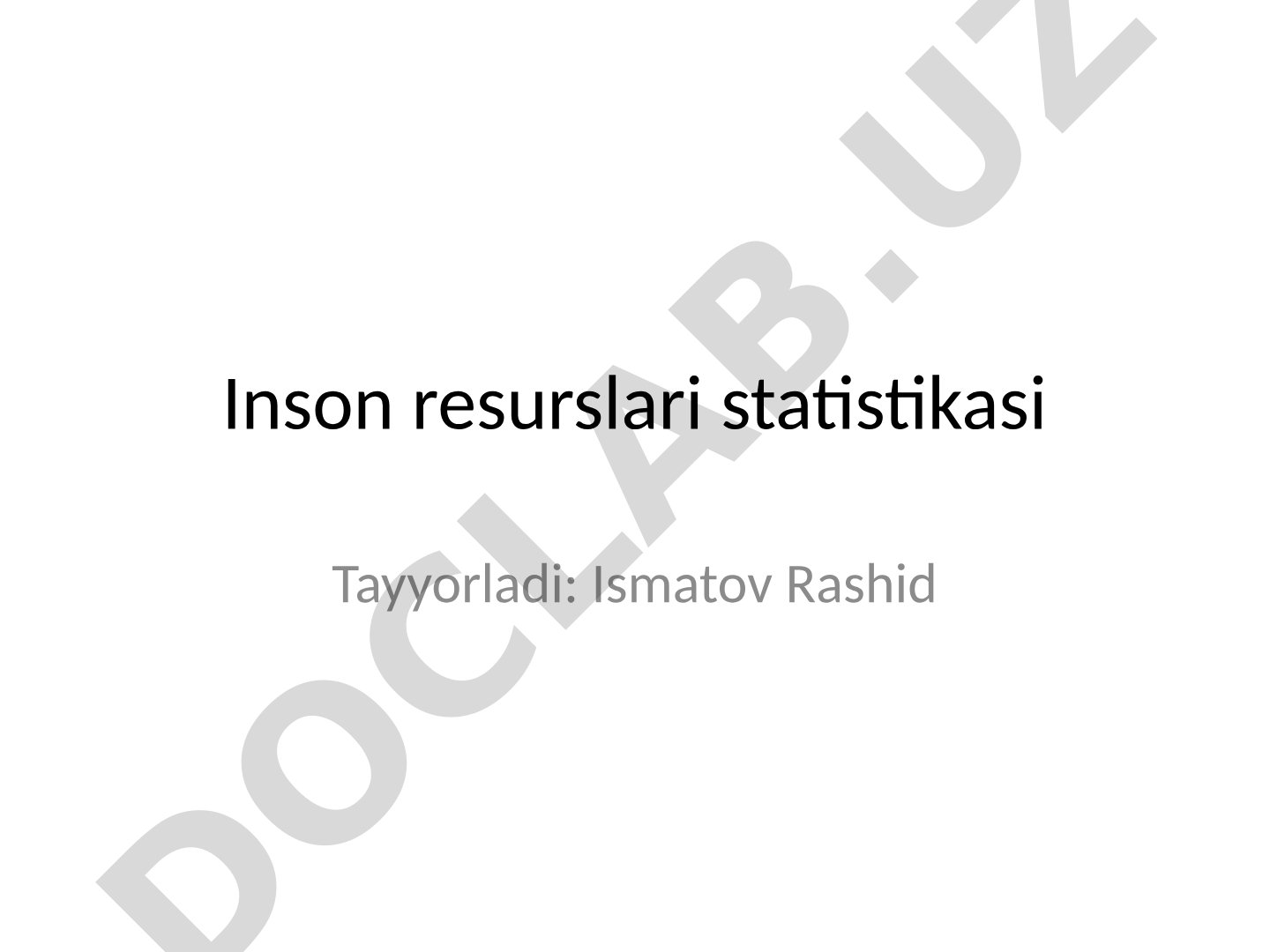 Mehnat resurslari, bandlik va ishsizlik ko'rsatkichlari statistik tahlili