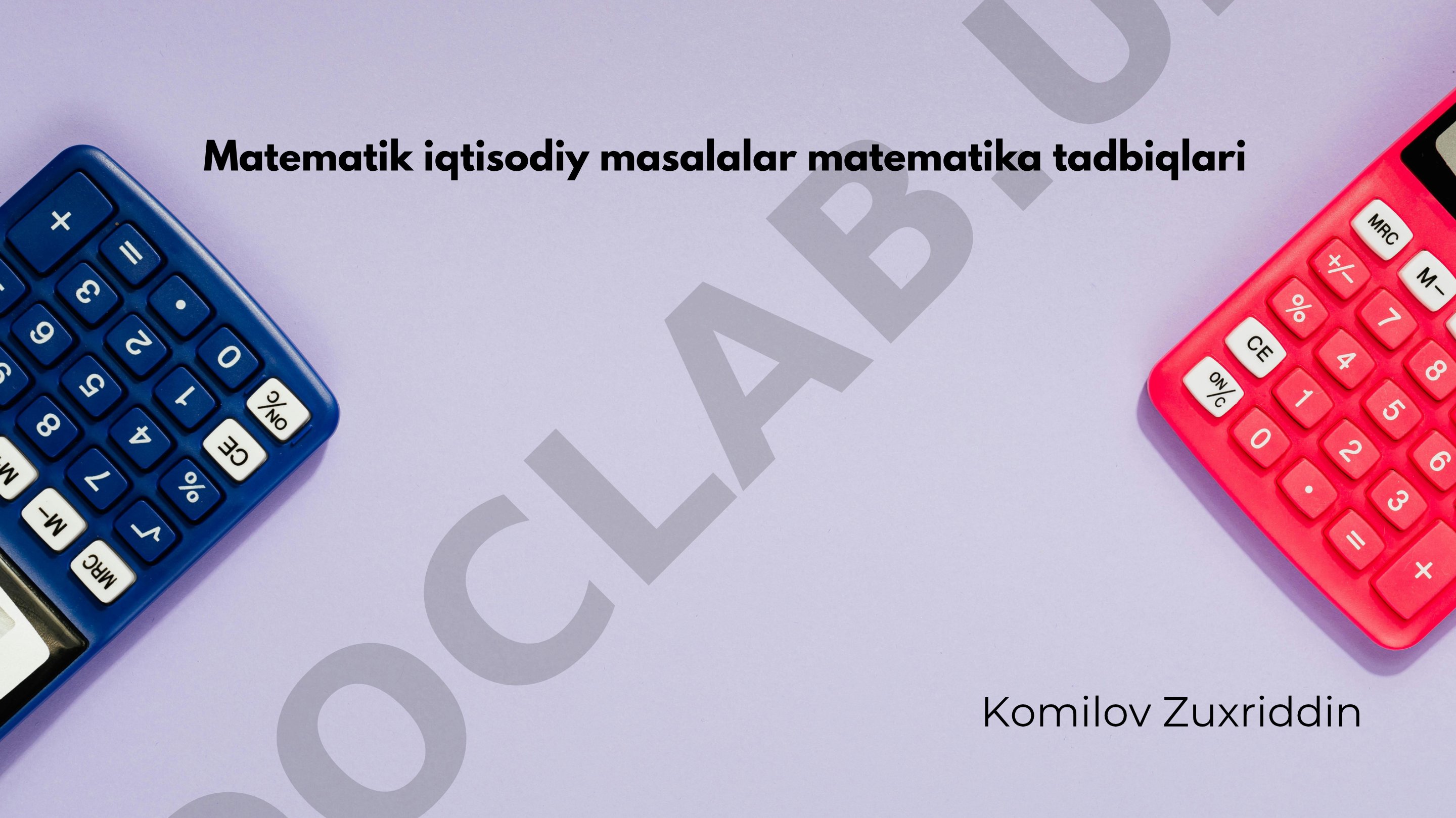Matematik iqtisodiy masalalar matematika tadbiqlari