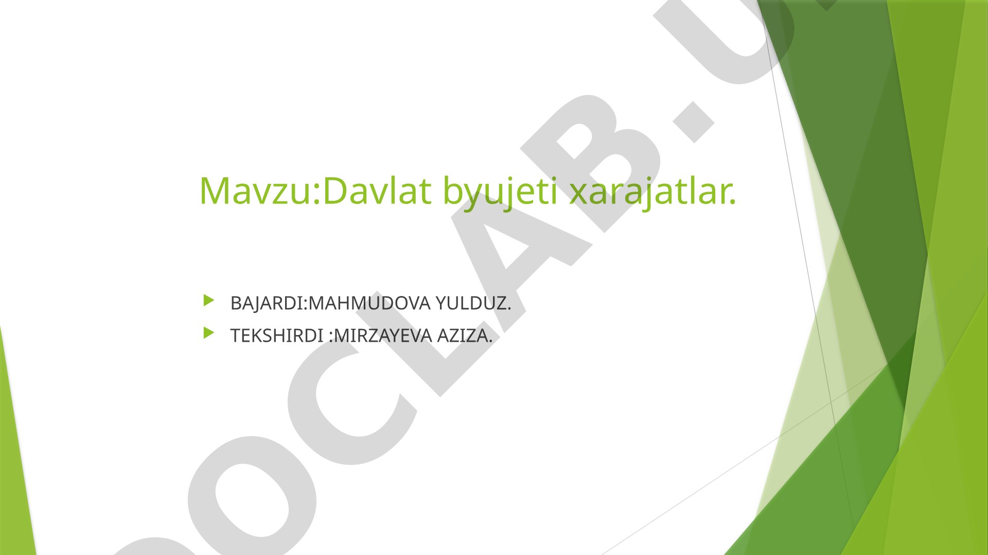 Davlat byujeti xarajatlar