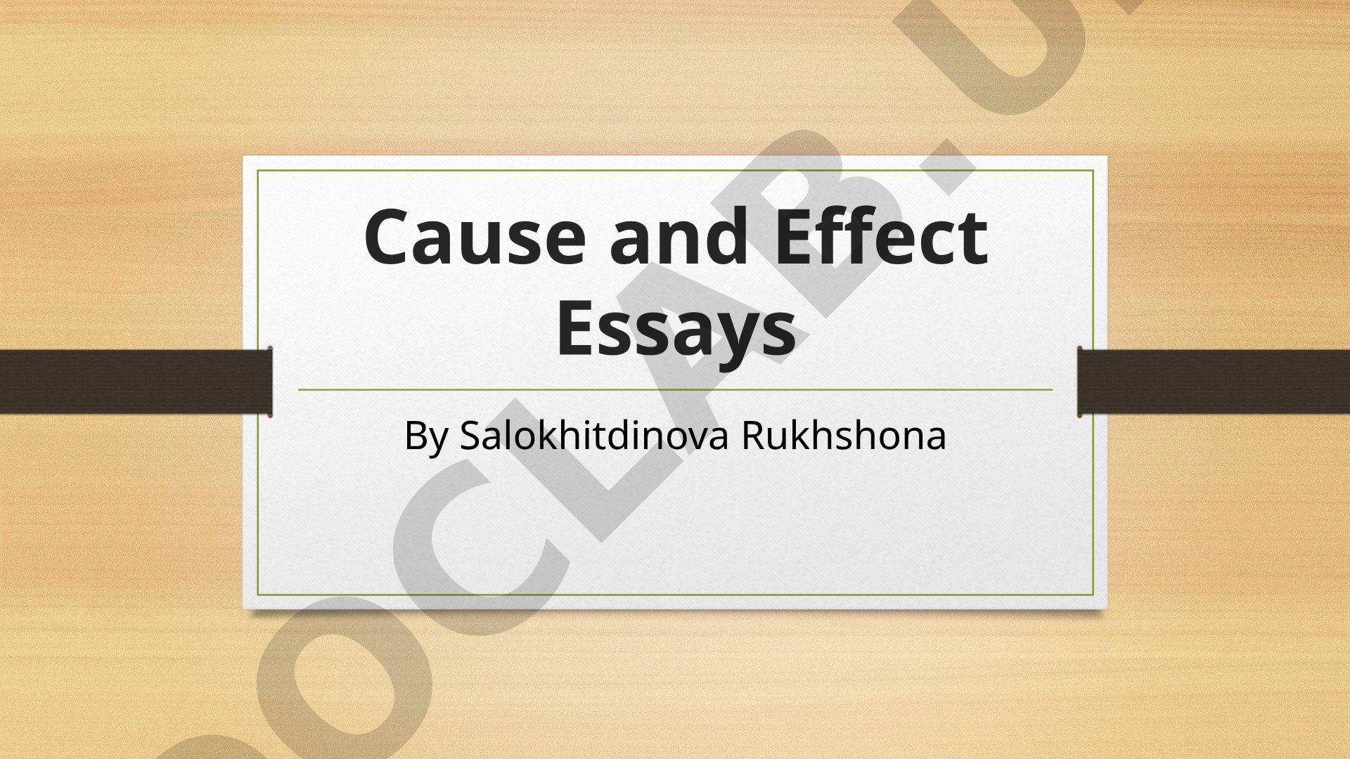 Cause and Effect Essays