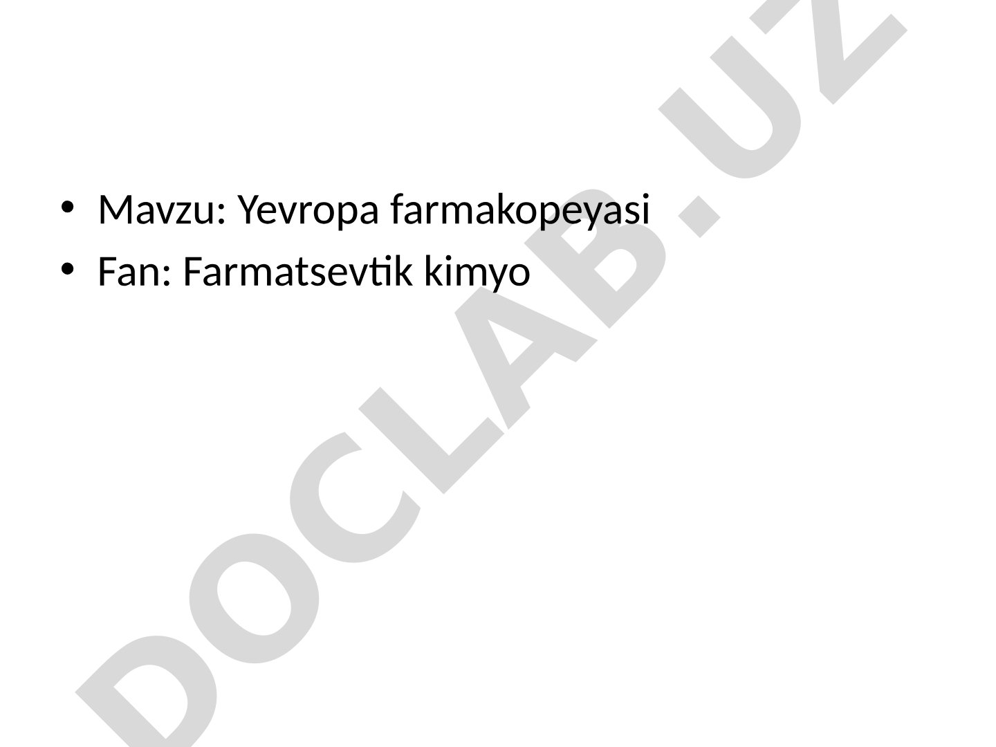 Yevropa farmakopeyasi