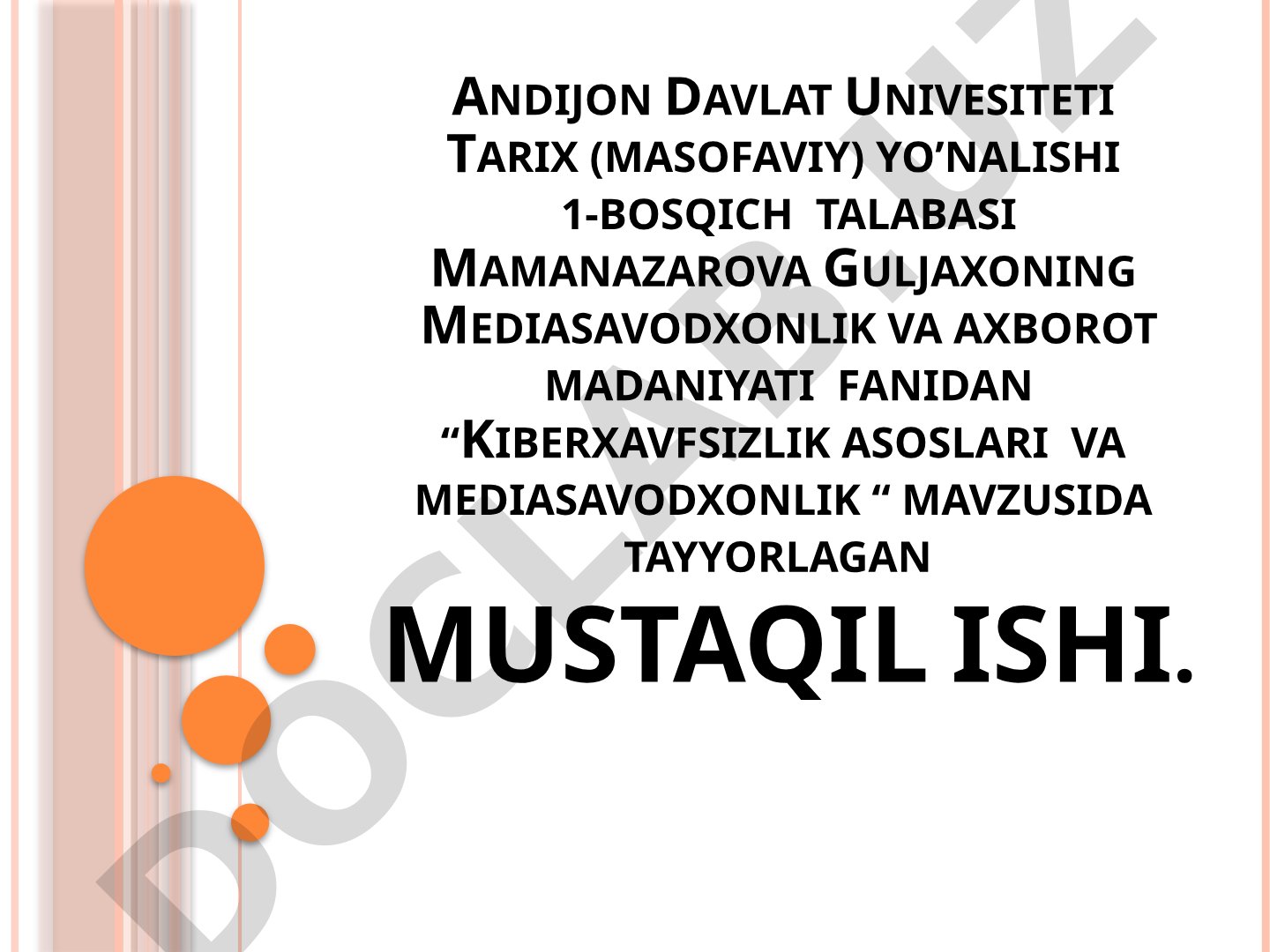 Kiberxavfsizlik asoslari va mediasavodxonlik